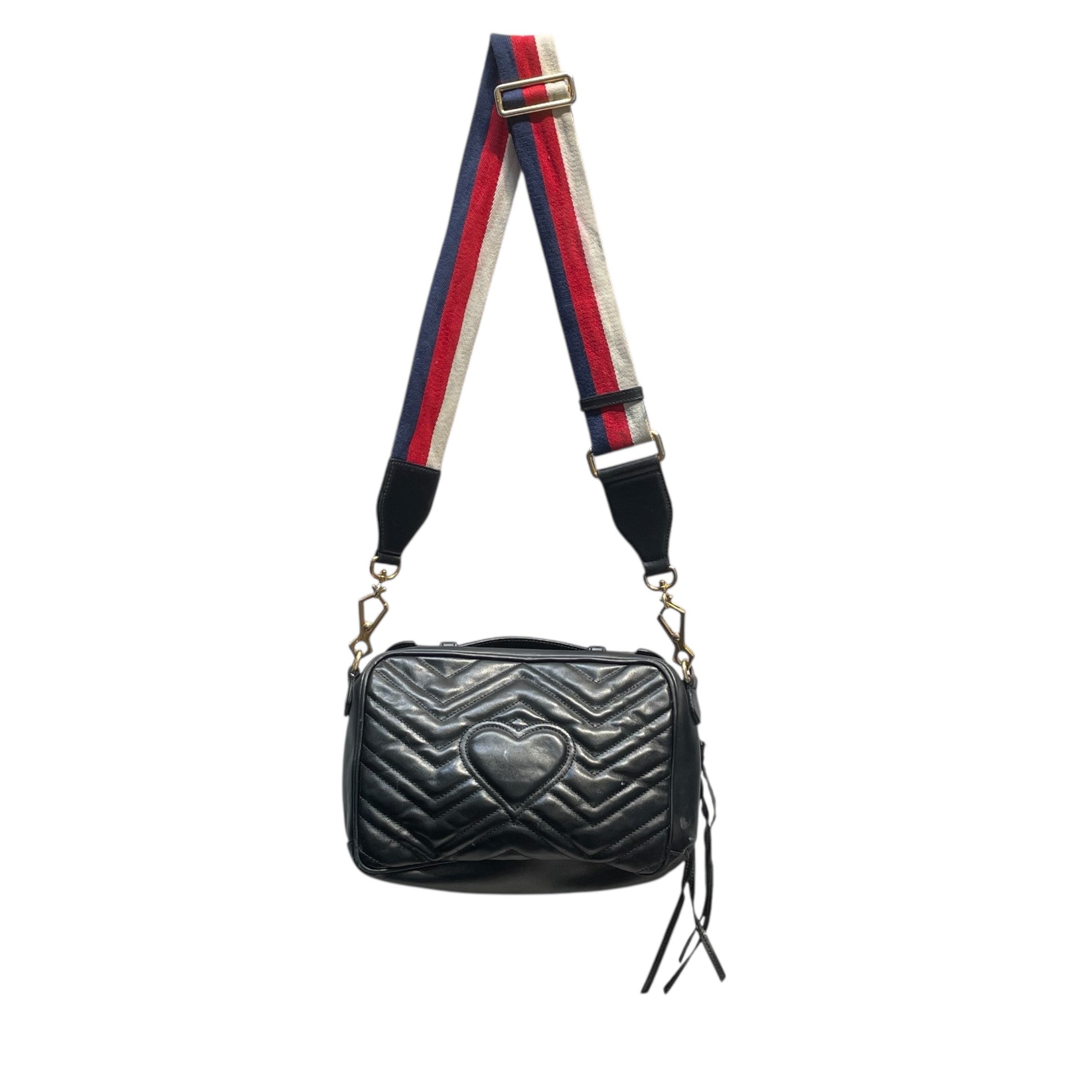 GUCCI/Cross Body Bag/Leather/BLK/GG MARMONT view 2