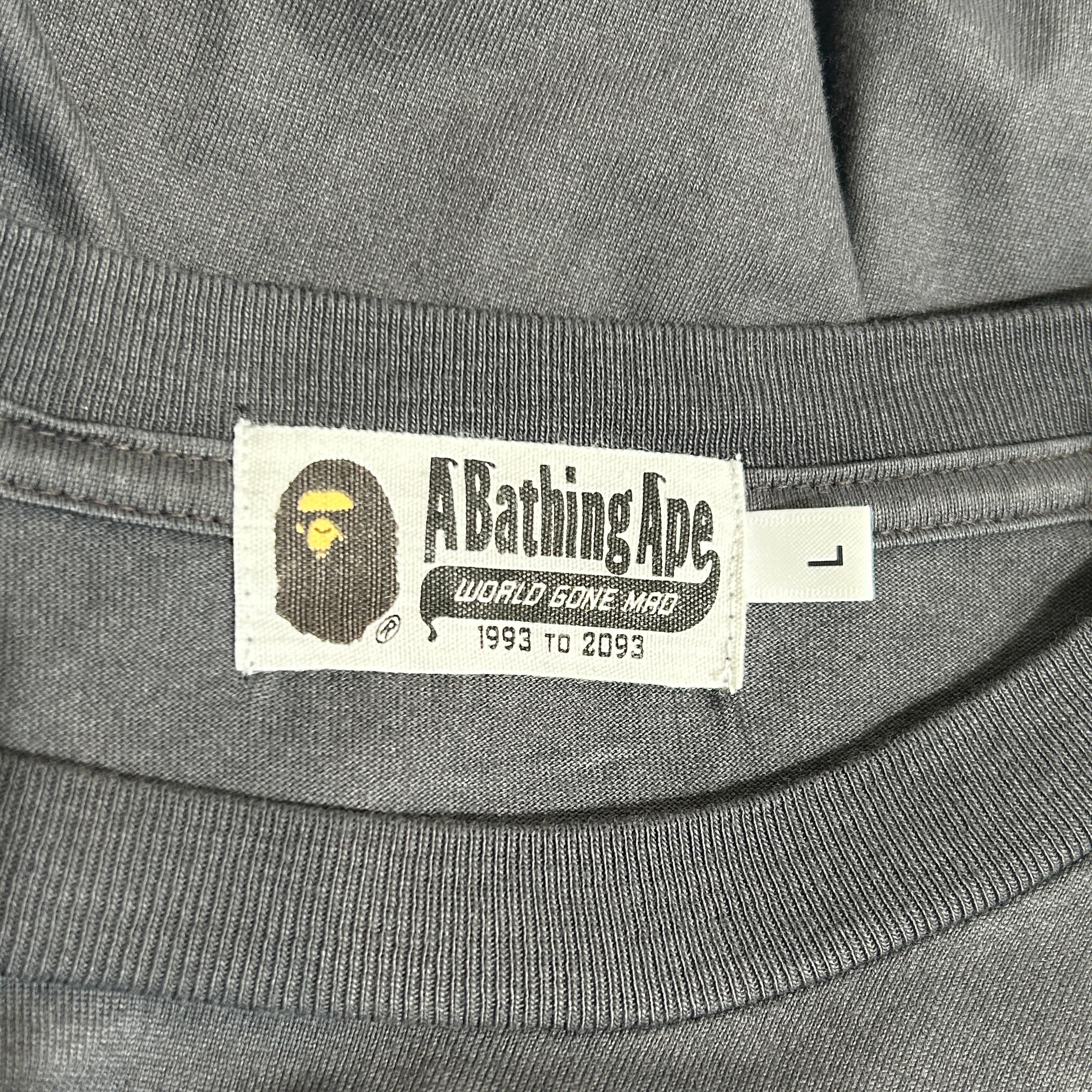A BATHING APE/LS T-Shirt/L/Cotton/BLK/Graphic/Hazy Bape Head view 3