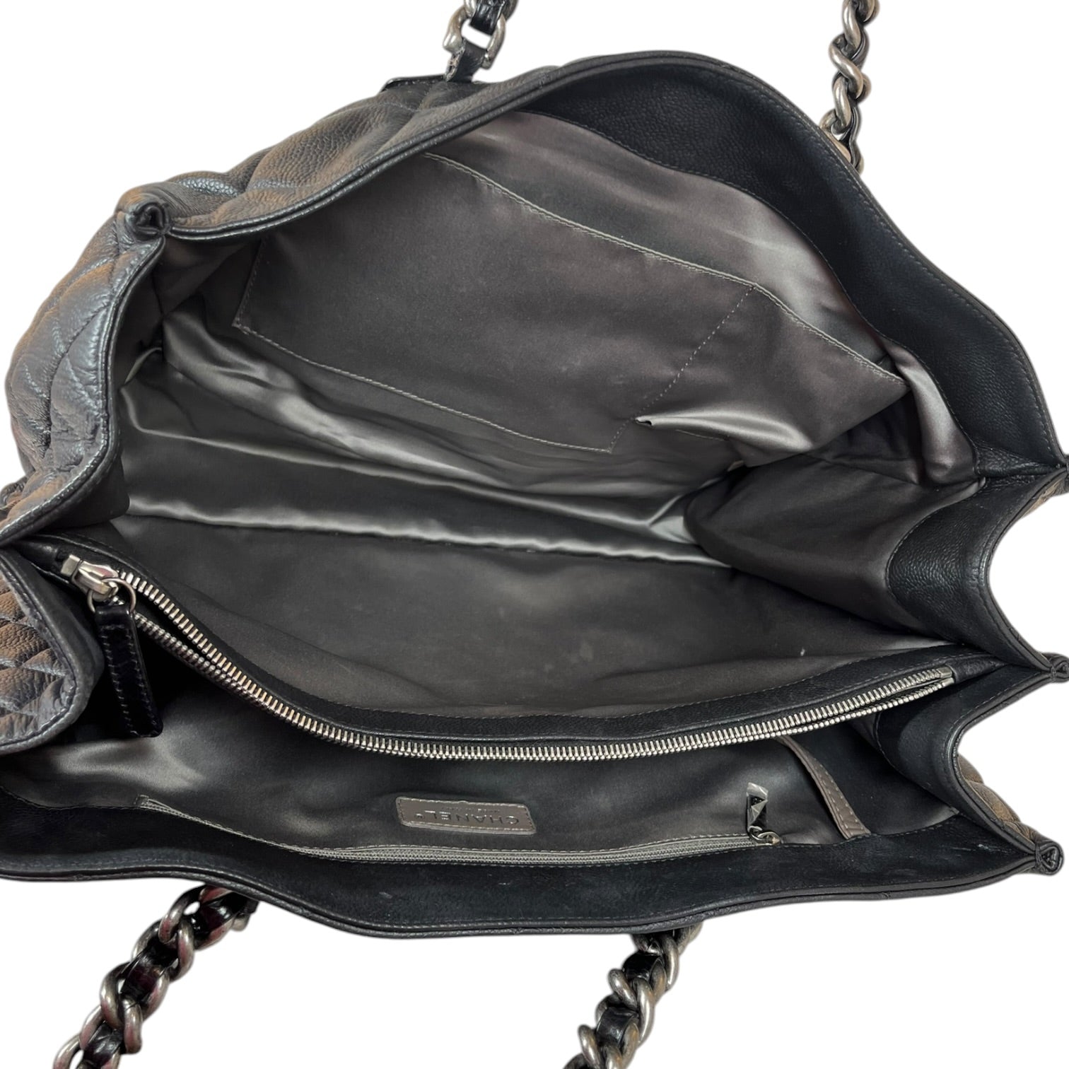CHANEL/Hand Bag/Leather/BLK/SILVER BRAIDED QUILTED TOTE view 4
