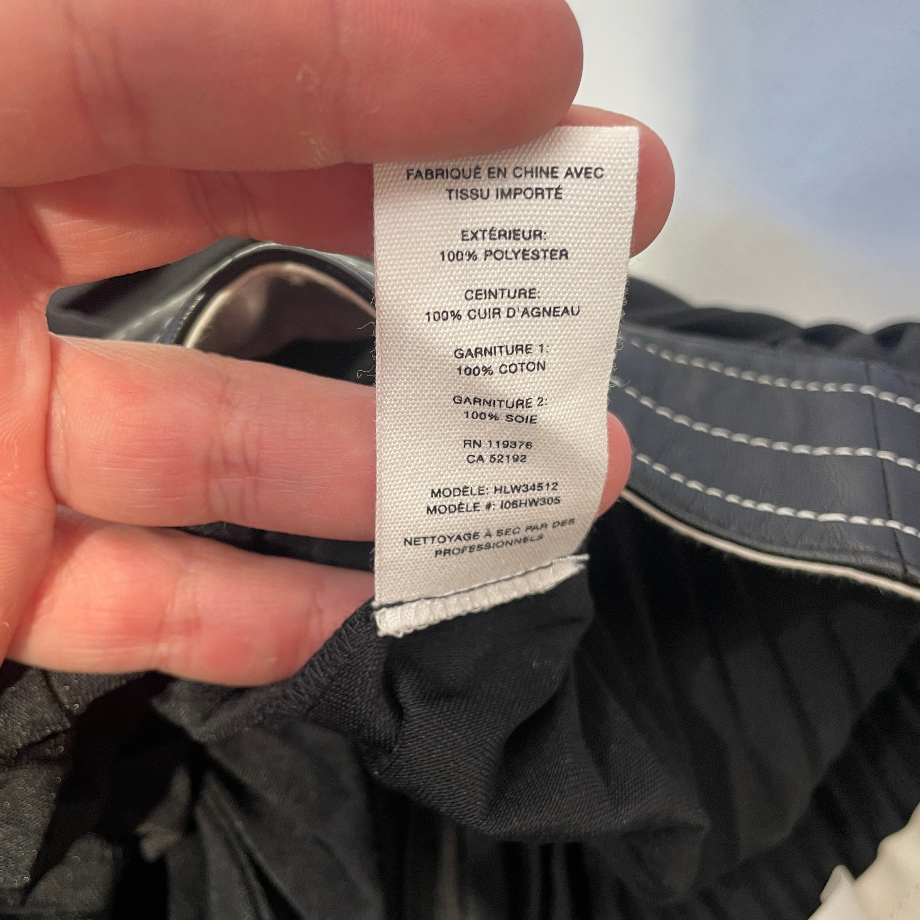 Helmut Lang/Long Skirt/8/BLK/PLEATED/LOOSE WHITE STITCHING view 5