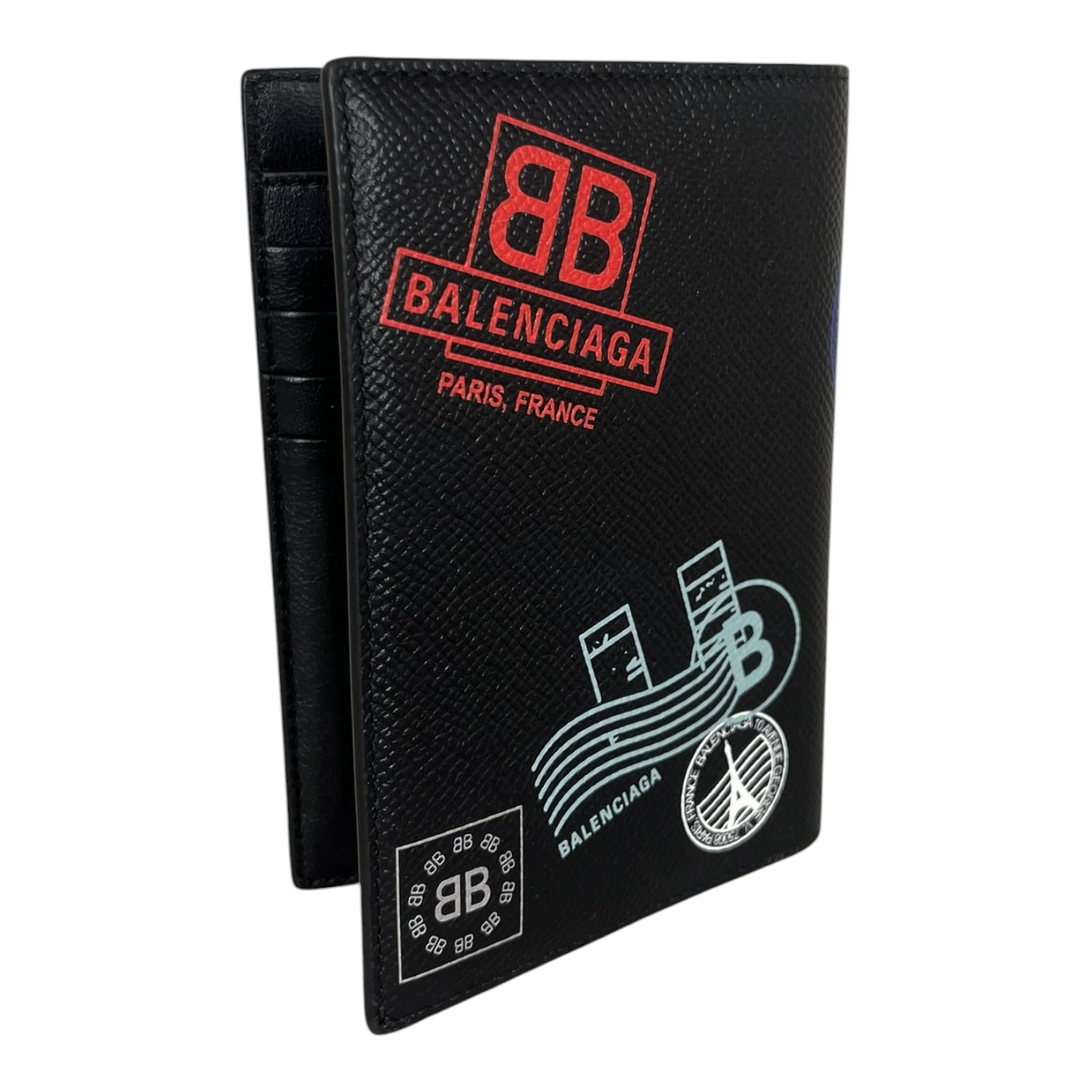 BALENCIAGA/Bifold Wallet/Graphic/Leather/BLK/M's/Passport Wallet view 2