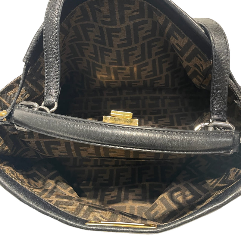 FENDI/Hand Bag[PO]/BLK/Leather/Plain/8BN210/