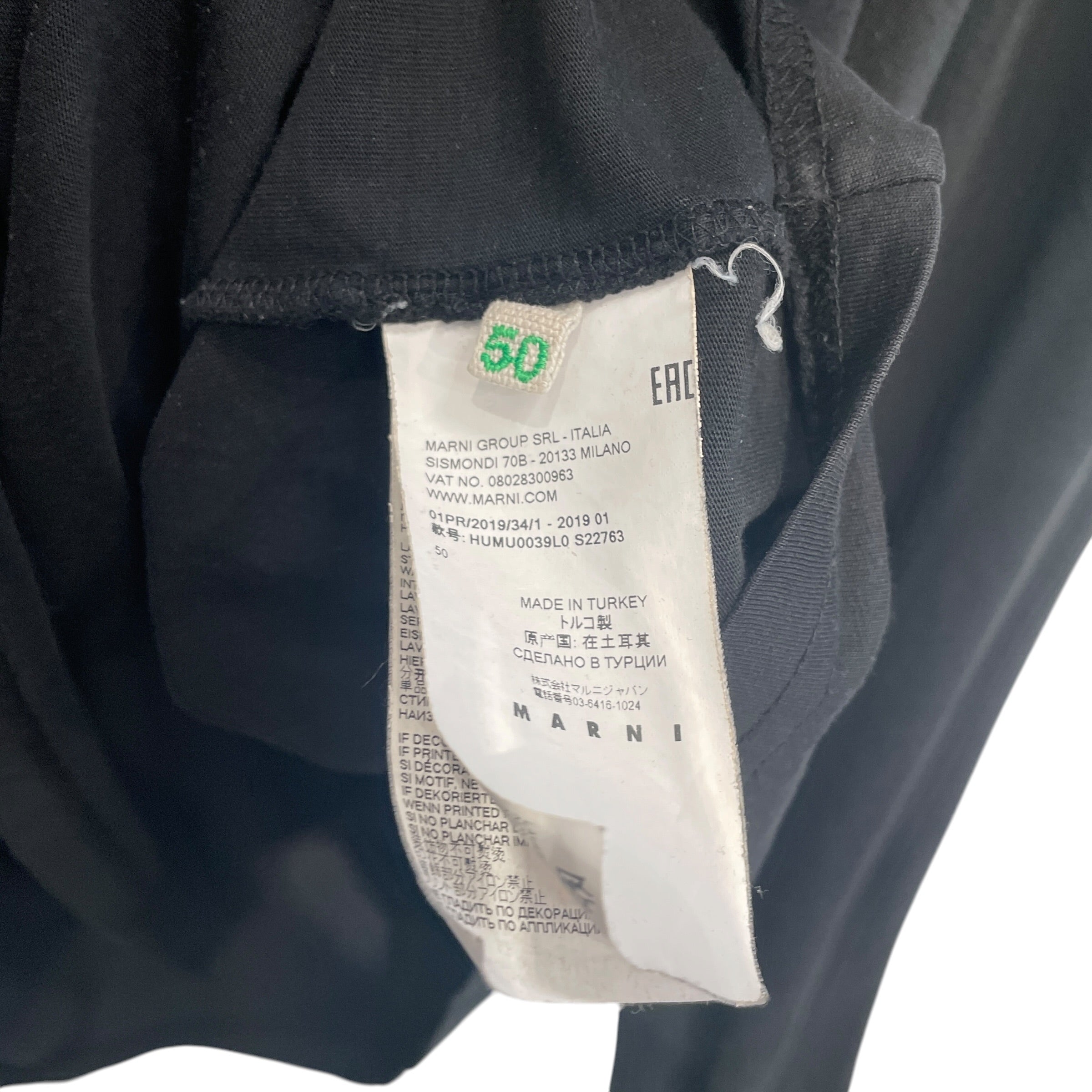 MARNI/LS T-Shirt/50/Cotton/BLK/GRN BUNNY PATCH ON BACK OF NEK view 3