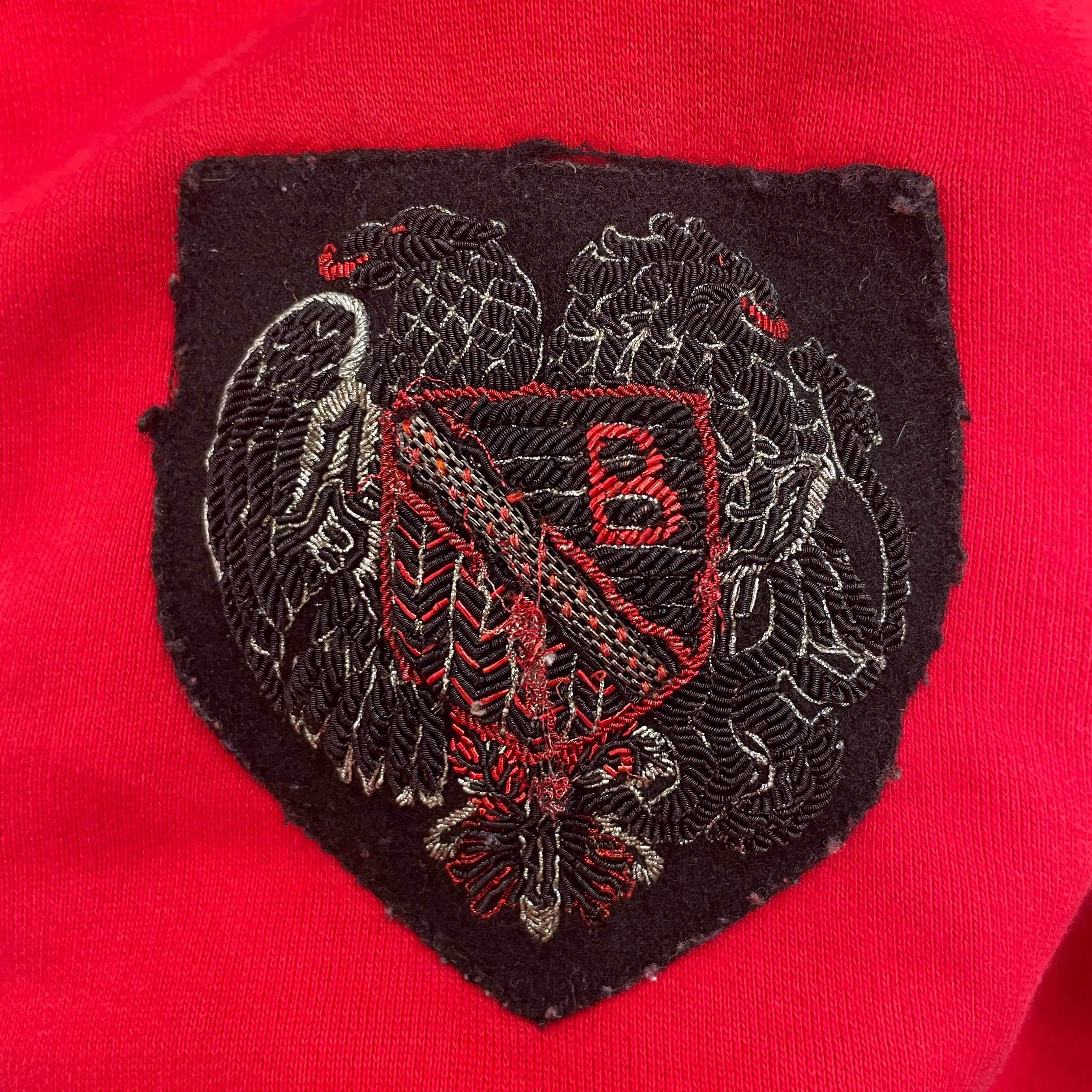 BALMAIN/Zip Up Hoodie/XL/Cotton/RED/PATCHWORK view 3