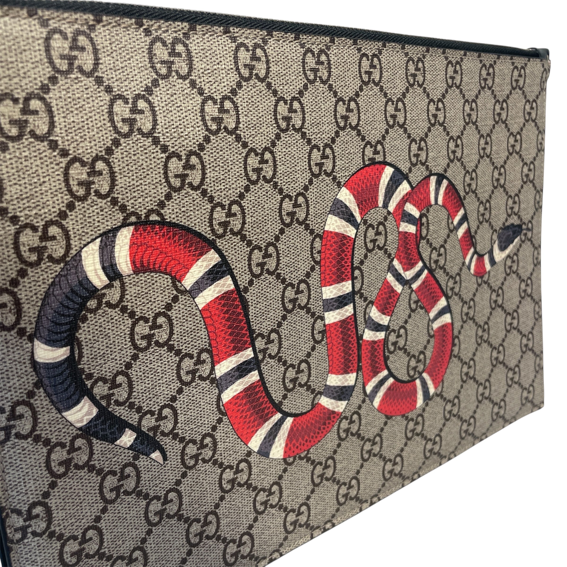 GUCCI/Clutch Bag/Monogram/KHK/GG SUPREME KING SNAKE view 5