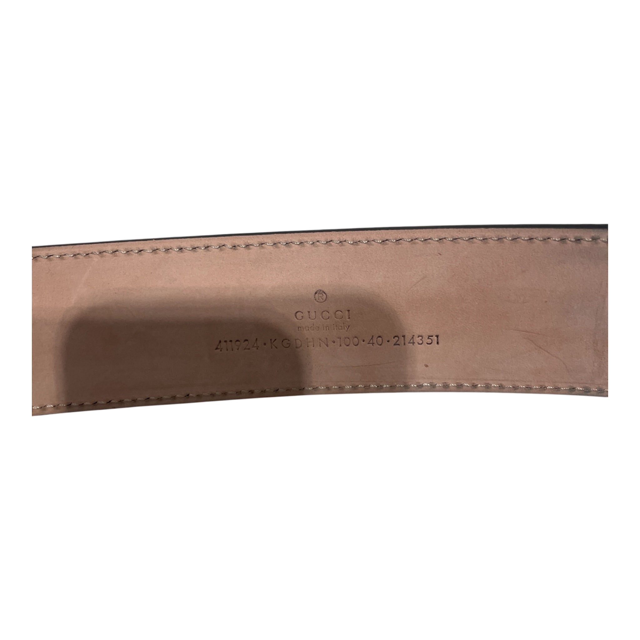GUCCI/Belt/Leather/GRY/GG view 3