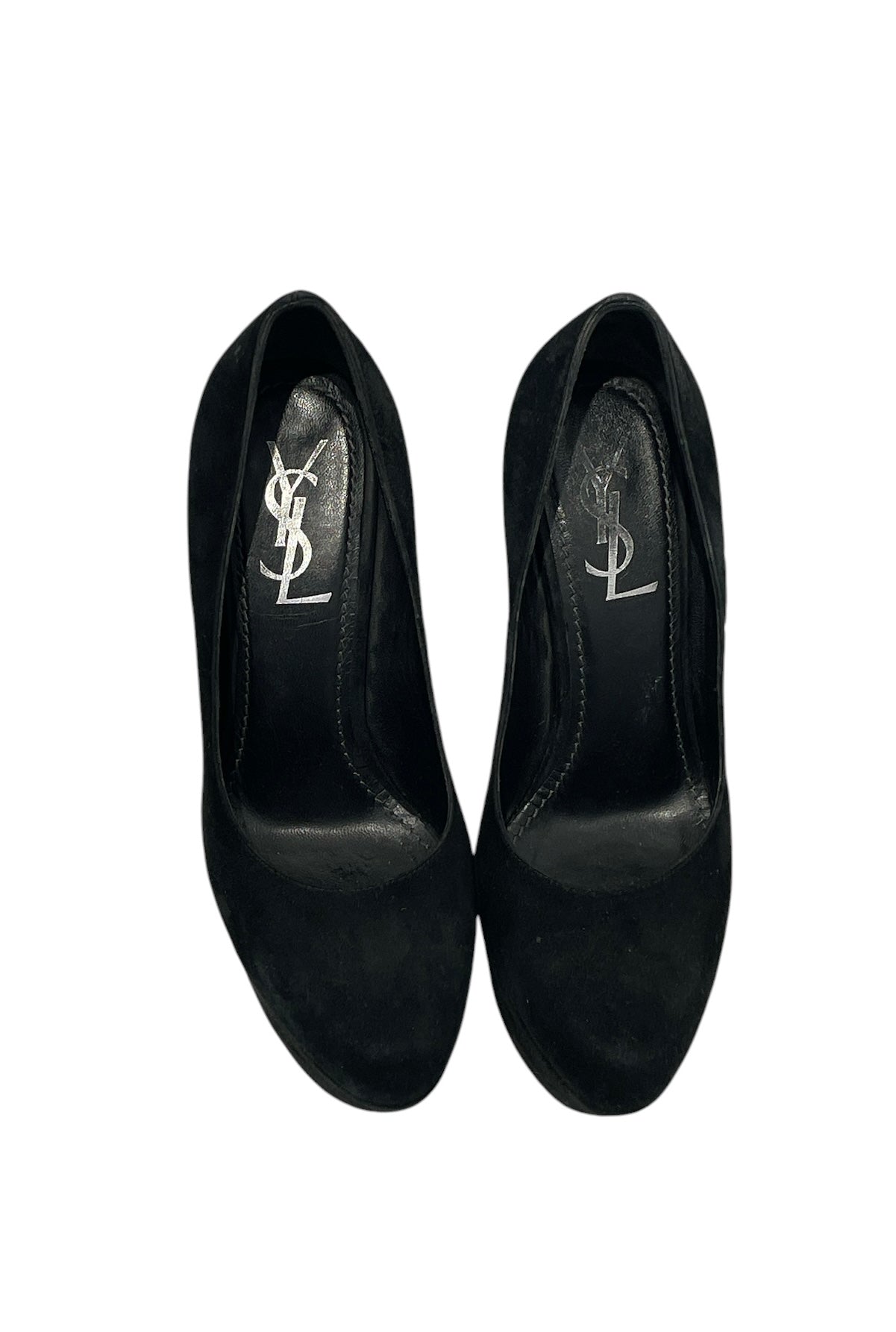 YVES SAINT LAURENT/Heels/EU 37.5/Suede/BLK/PLATFORM CLOSE TOED view 3