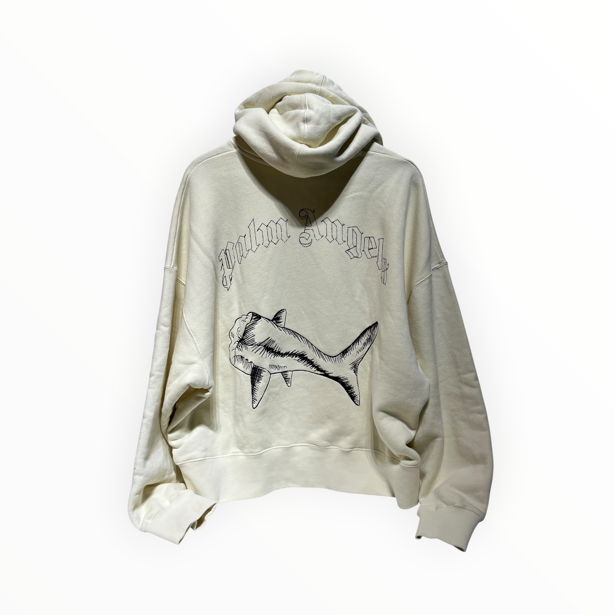 Palm Angels/Hoodie/L/Cotton/WHT/Embroidered Shark Head Hoodie view 2
