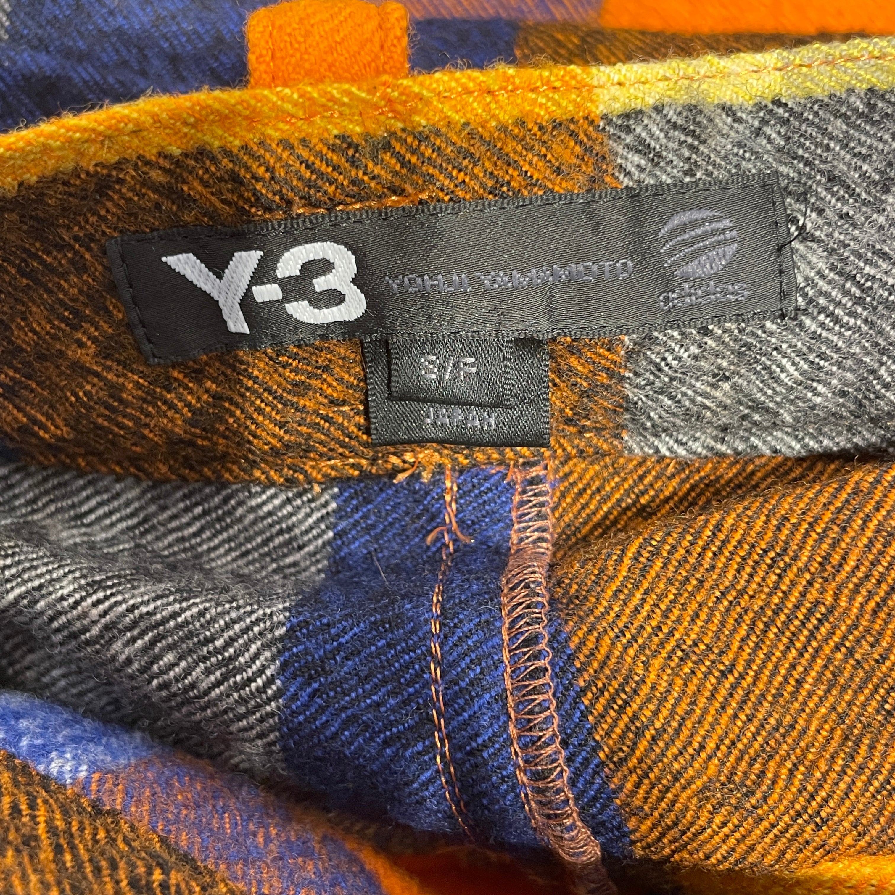 Y-3/Pants/S/Wool/ORN/Plaid/RUNWAY PANTS DETACH CAPE view 3