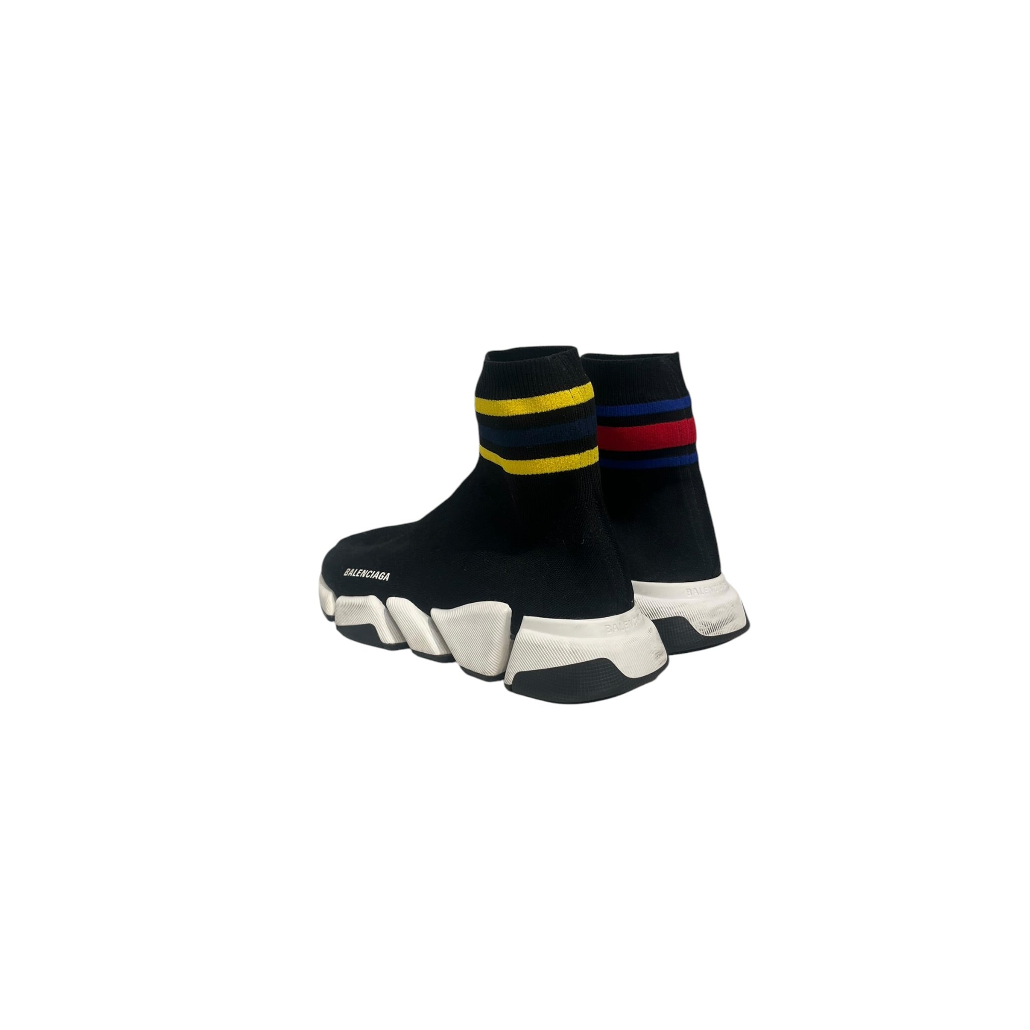 BALENCIAGA/Hi-Sneakers/US 10/Cotton/BLK/SOCK/ YLW BLU STRIPE/ BLU RED view 2