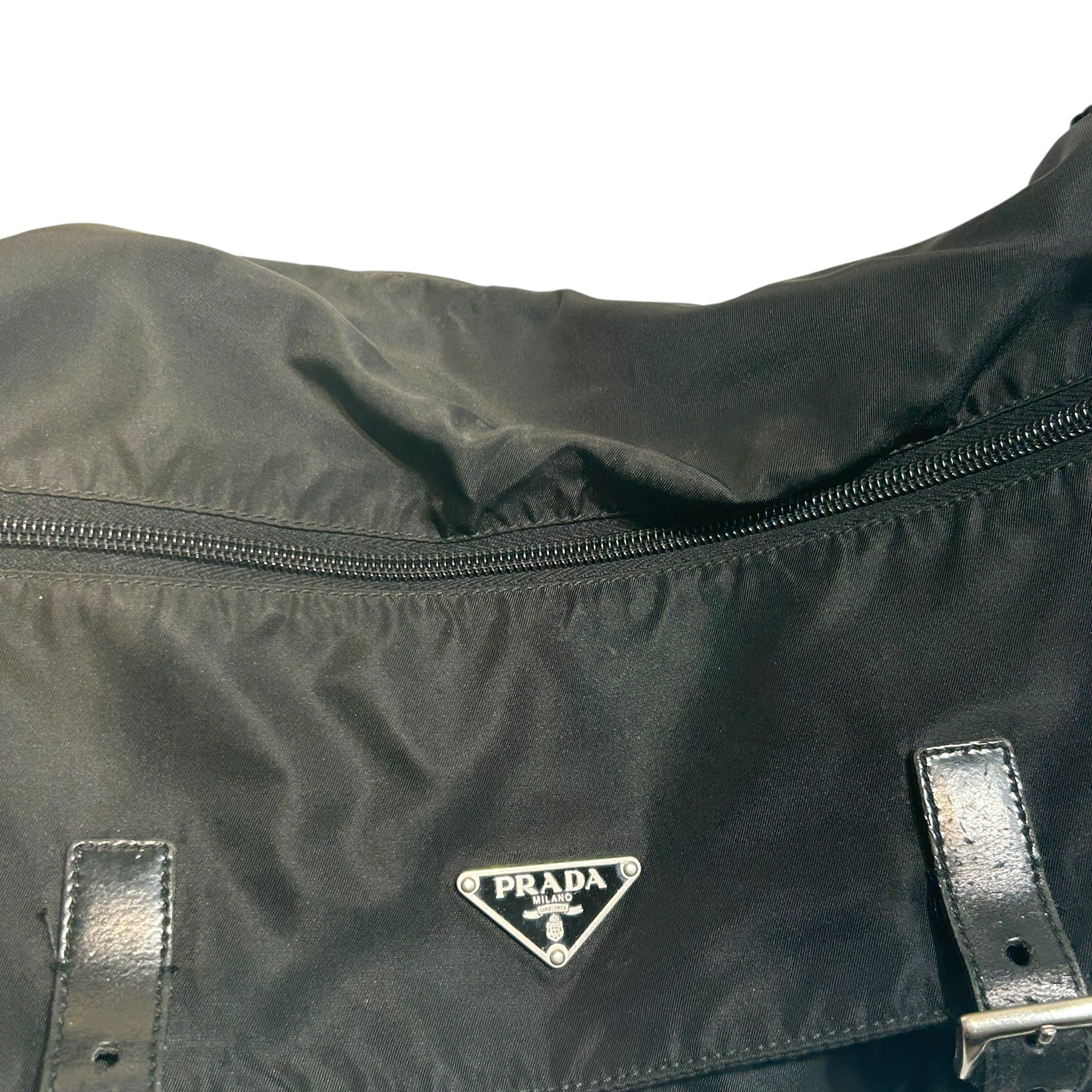 PRADA/Cross Body Bag/Nylon/BLK/TESSUTO MESSENGER BAG/BUCKLES view 3