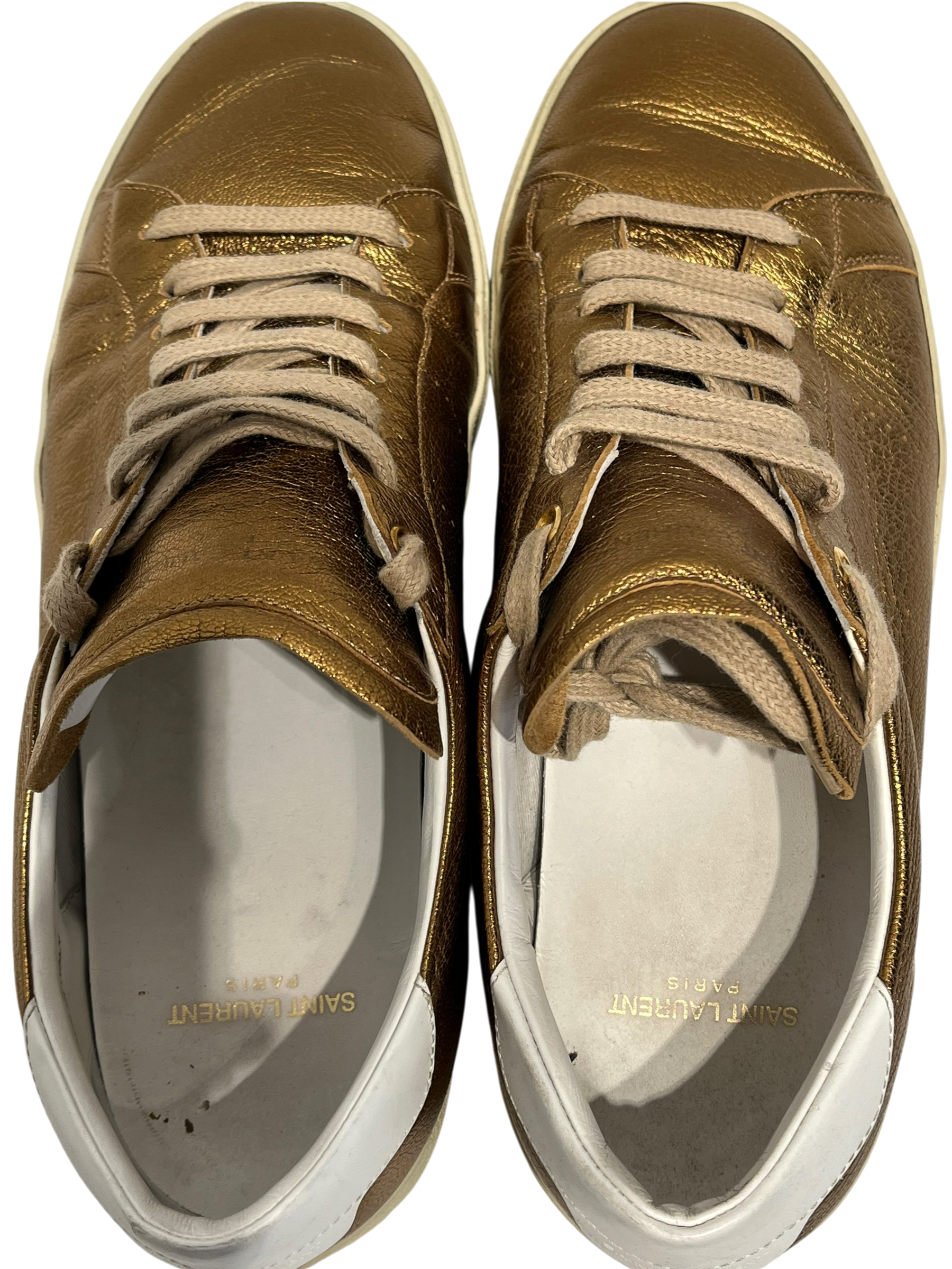 SAINT LAURENT/Low-Sneakers/EU 43.5/Leather/GLD/472370 METALLIC view 4