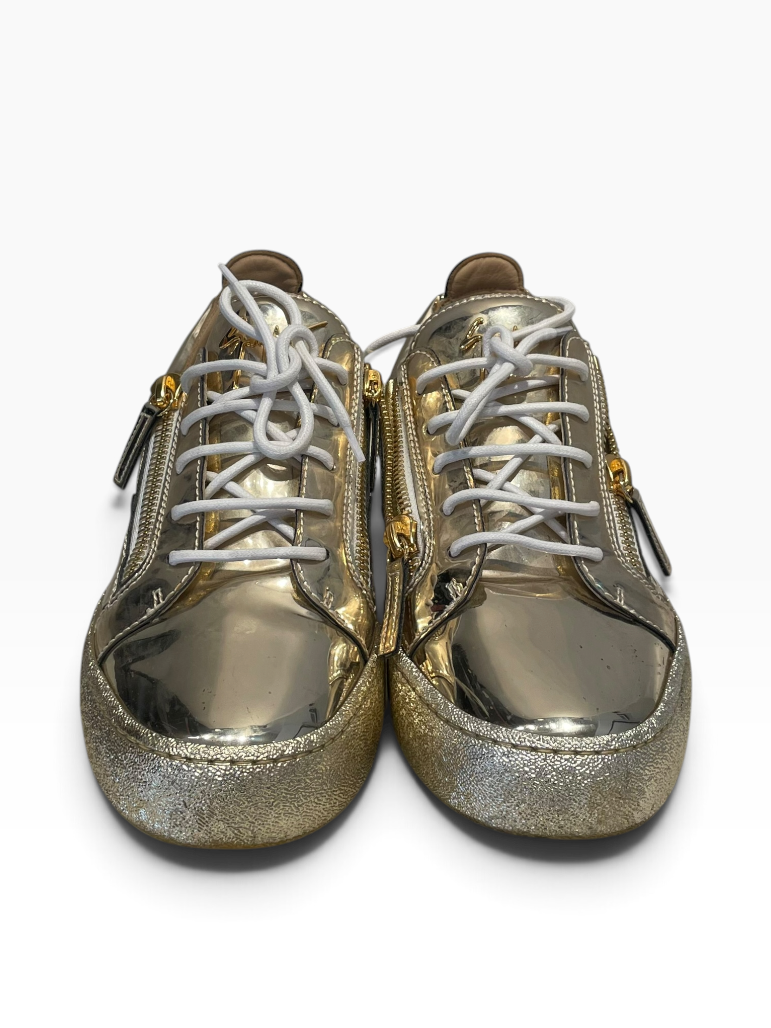 Giuseppe Zanotti/Low-Sneakers/EU 40/Faux Leather/GLD/Argento Side Zip Sneaker view 3