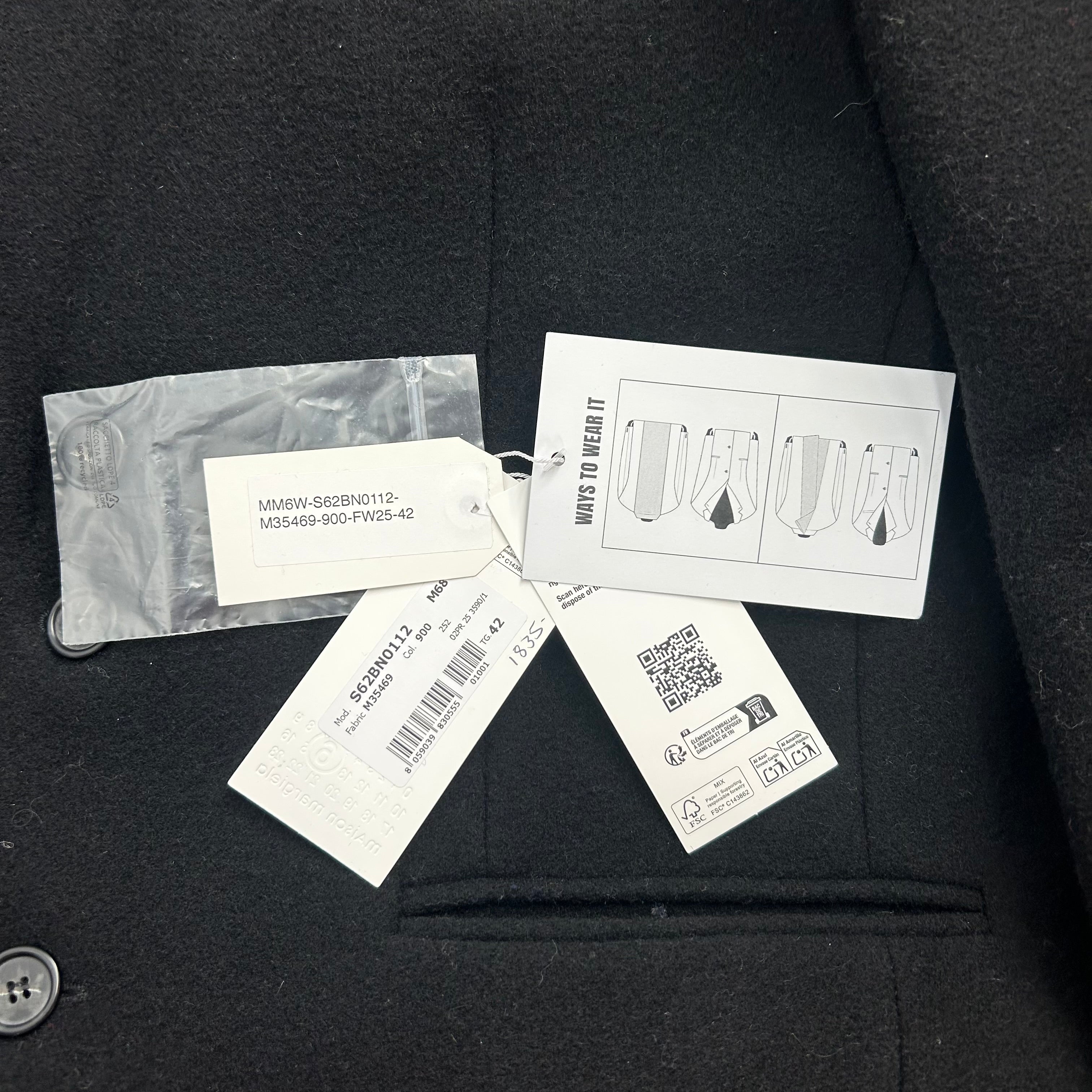 MM6/Tailored Jkt/42/Wool/BLK/s62bn0112 view 7