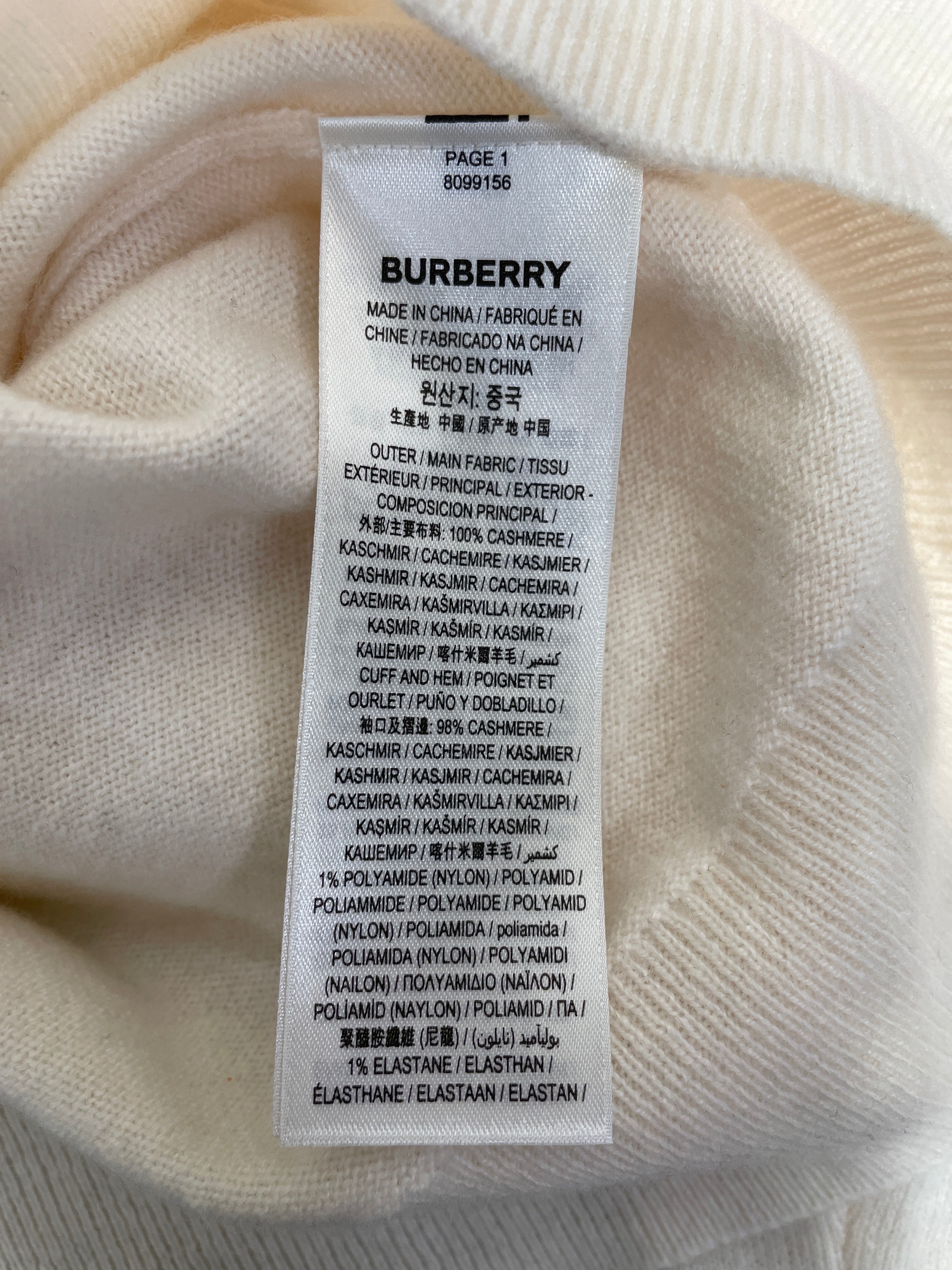 BURBERRY/Sweater/L/Cashmere/CRM/ view 4
