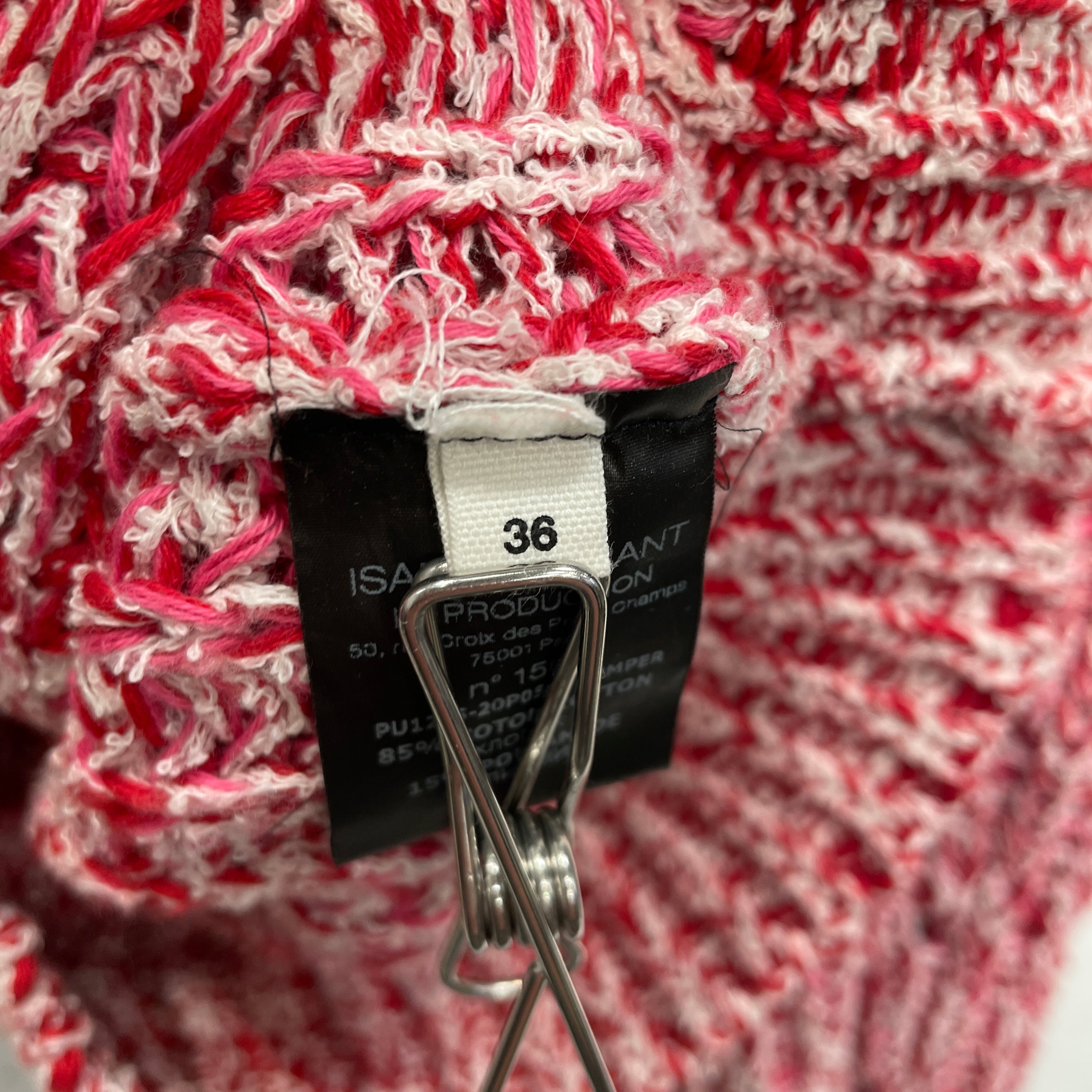 ISABEL MARANT ETOILE/Sweater/36/Cotton/RED/PNK DISTRESSED SWEATER view 5