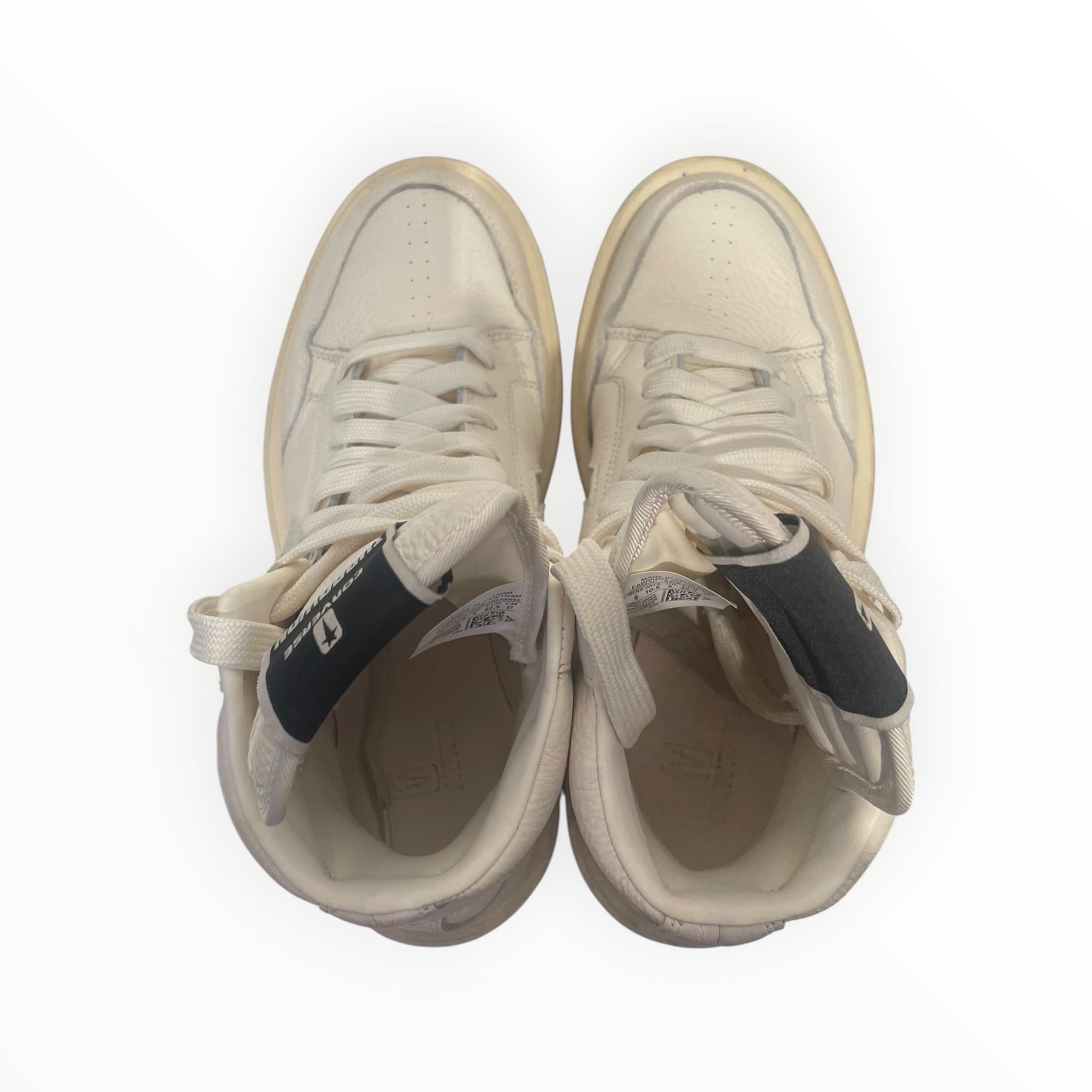 Rick Owens/CONVERSE/Hi-Sneakers/US 9/Leather/WHT/turbowpn view 3
