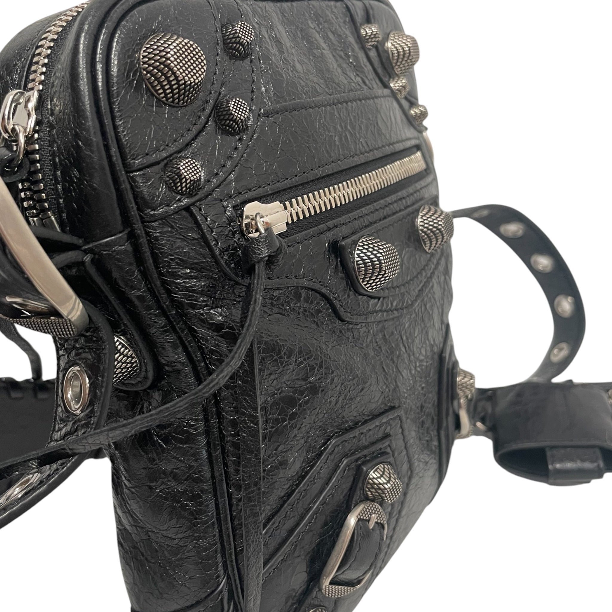 BALENCIAGA/Cross Body Bag/Leather/BLK/ view 8