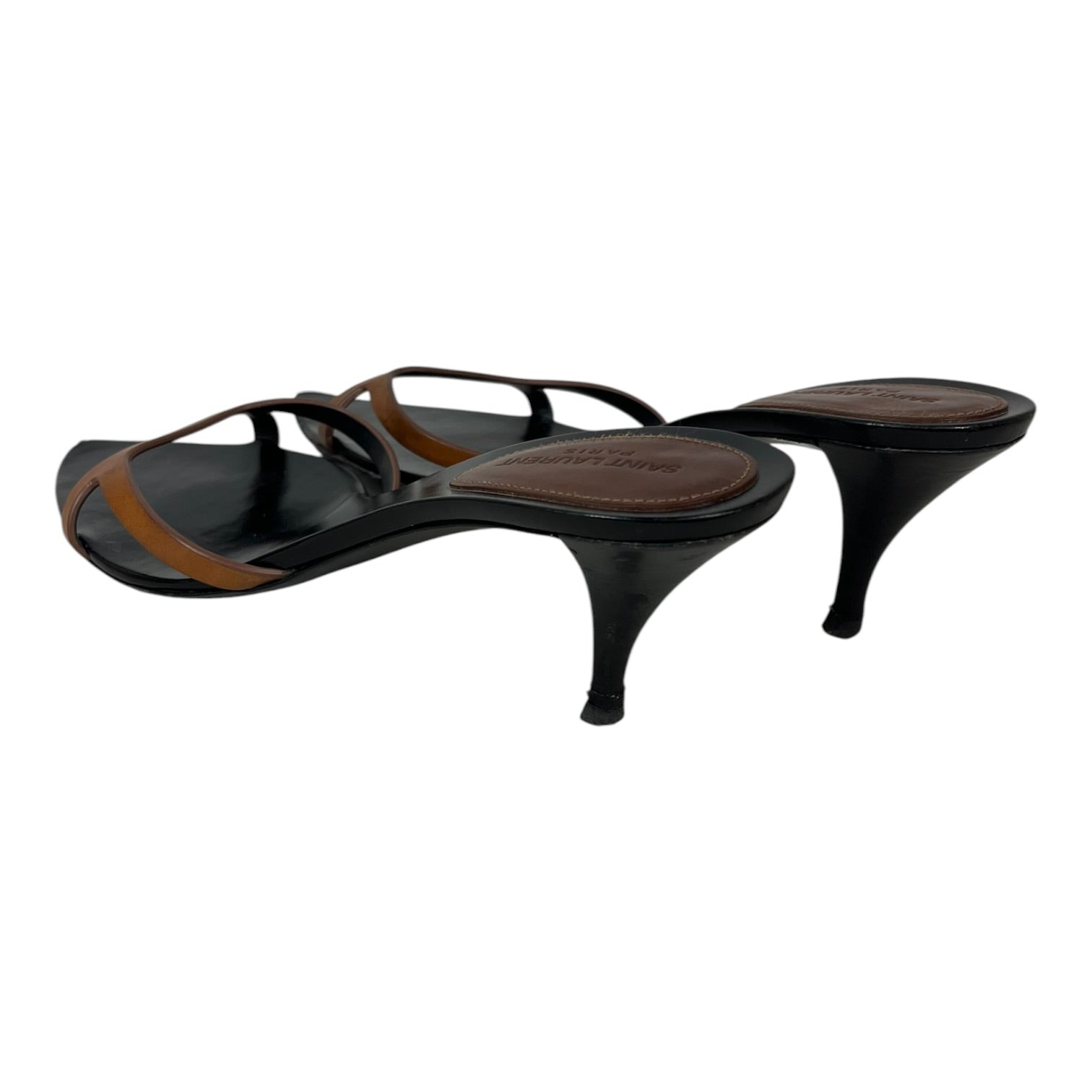 SAINT LAURENT/Heels/EU 39.5/Leather/BLK/CARLA LEATHER MULE view 2