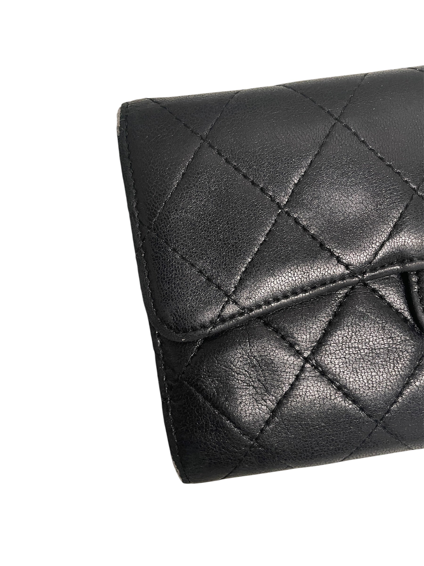 CHANEL/Long Wallet/Leather/BLK/L's/quited stitch view 5