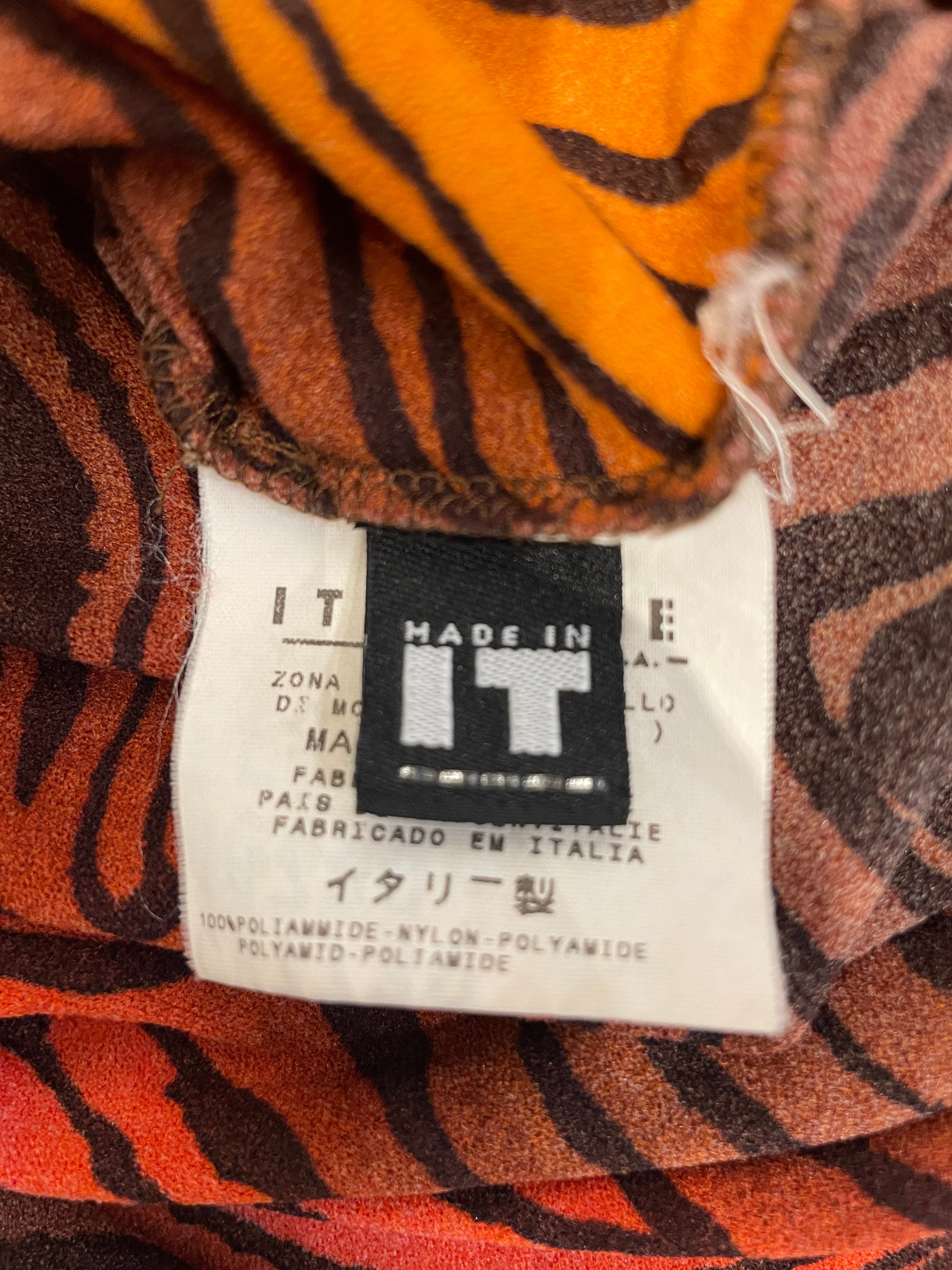 VERSACE JEANS COUTURE/LS Blouse/S/Animal Pattern/Nylon/ORN/1990s SWIRL MESH TOP view 4