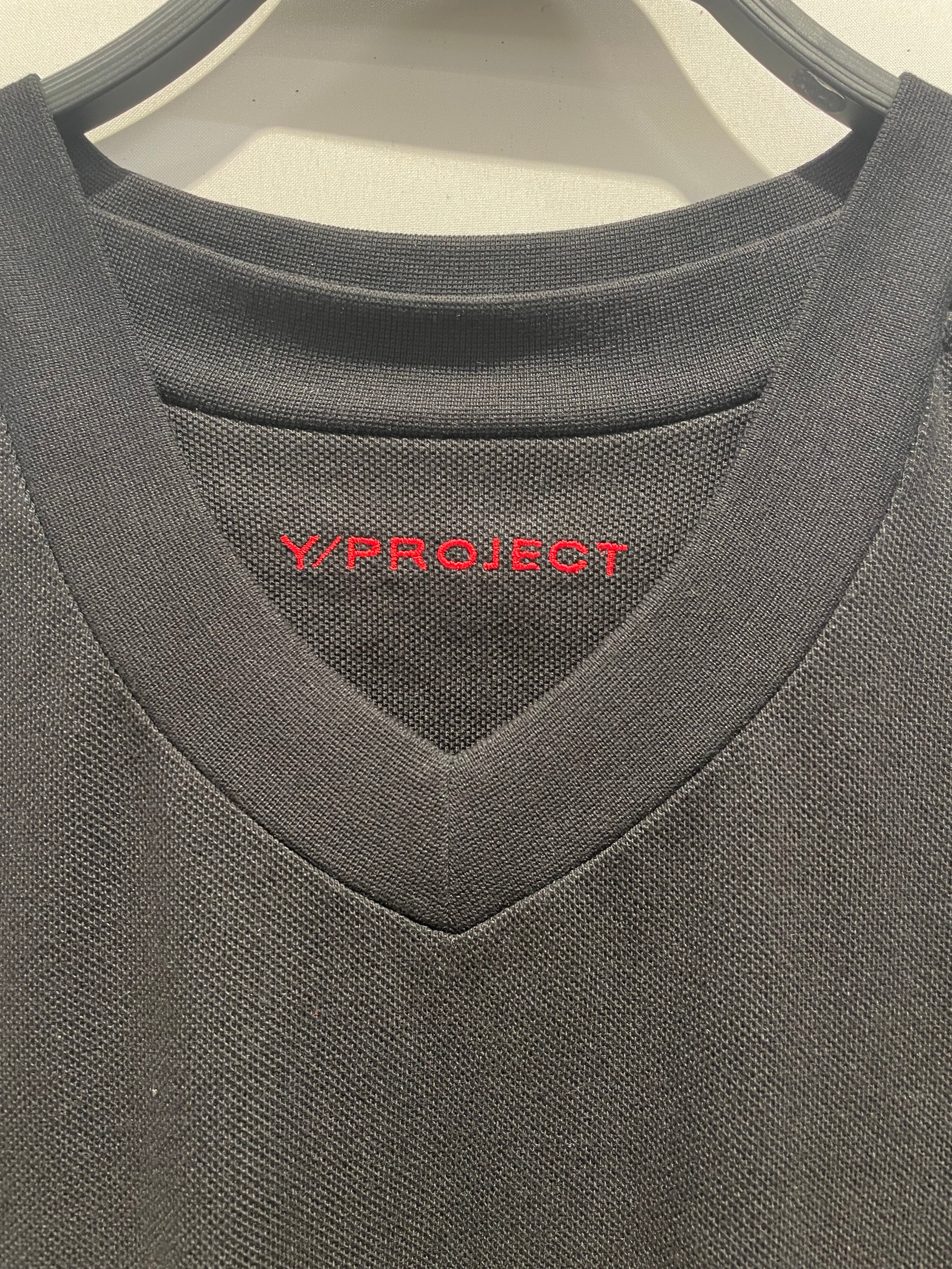 Y/PROJECT/T-Shirt/M/Cotton/BLK/Logo chest embrodery view 3