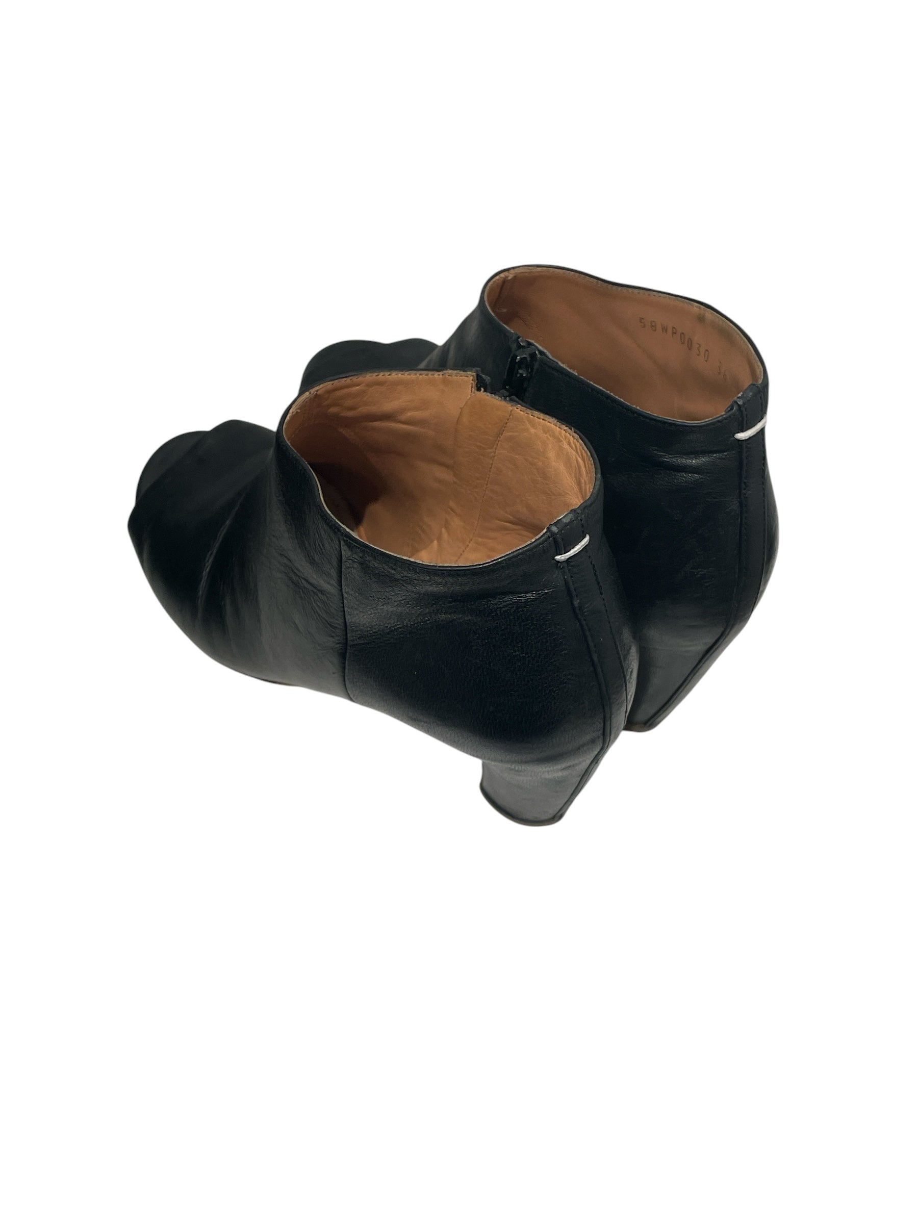 Maison Margiela/Heels/EU 36/Leather/BLK/Open-Toe/PEEP TOE view 2