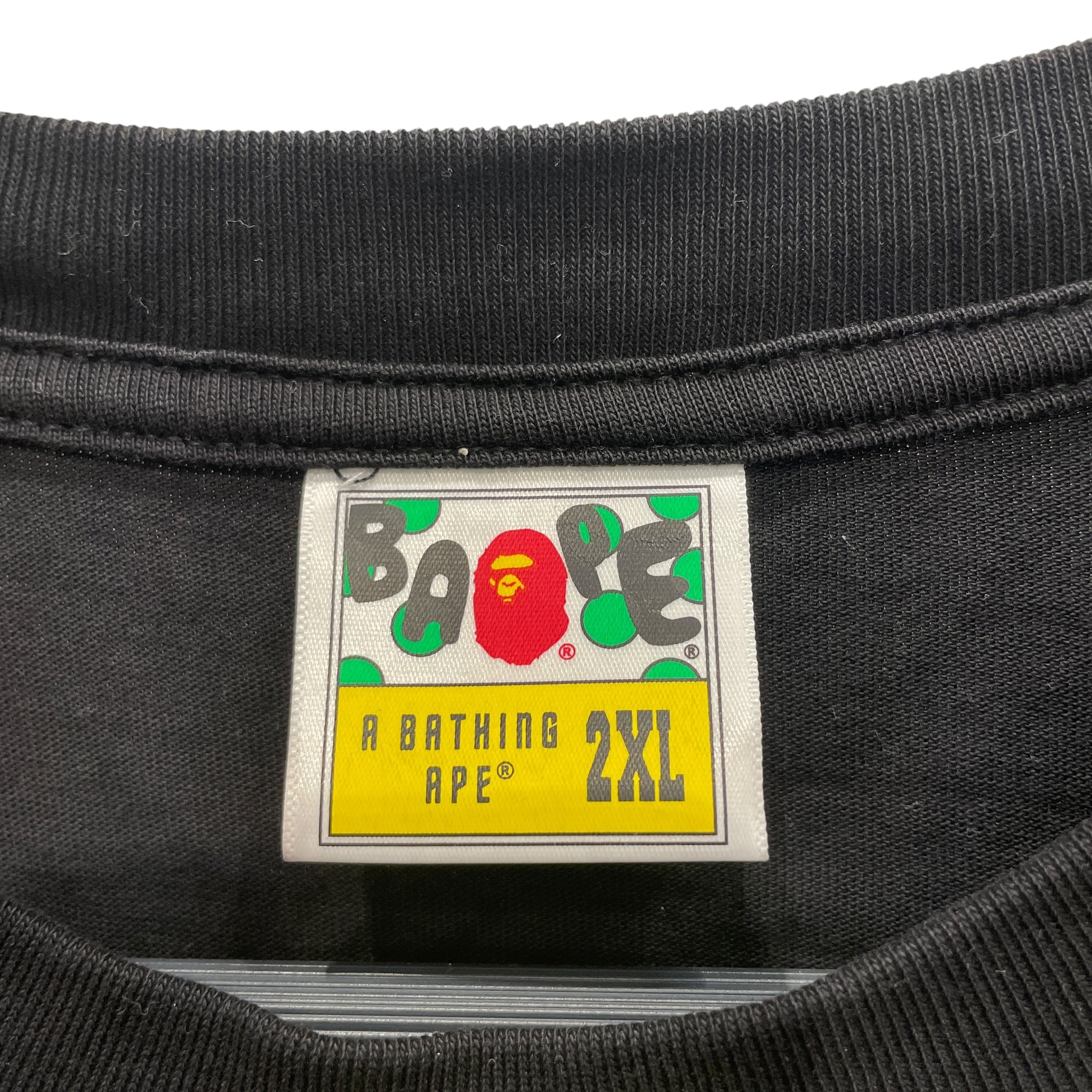 A BATHING APE/T-Shirt/2X/Cotton/BLK/college monkey graphic logos view 3