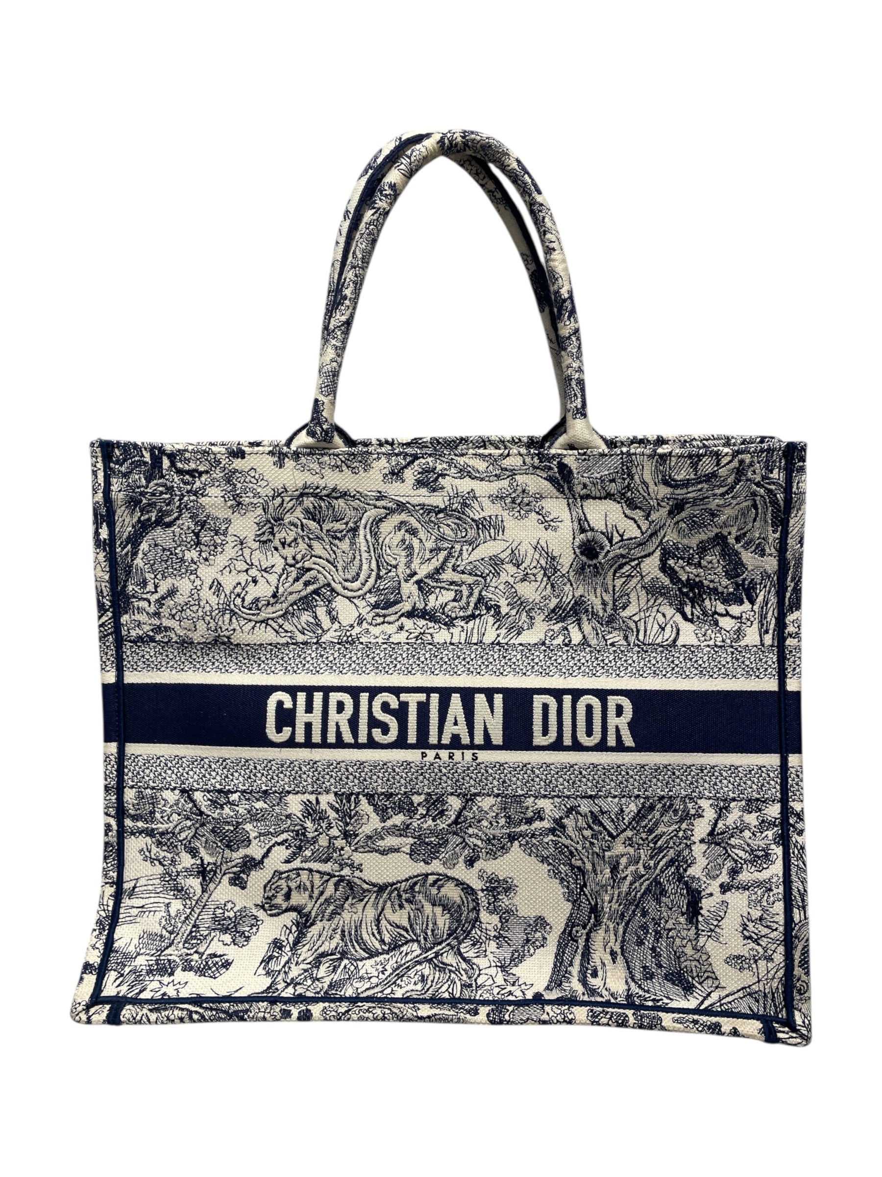 Christian Dior/Tote Bag/All Over Print/BLU/Book Tote Ecru and Blue Toile view 1