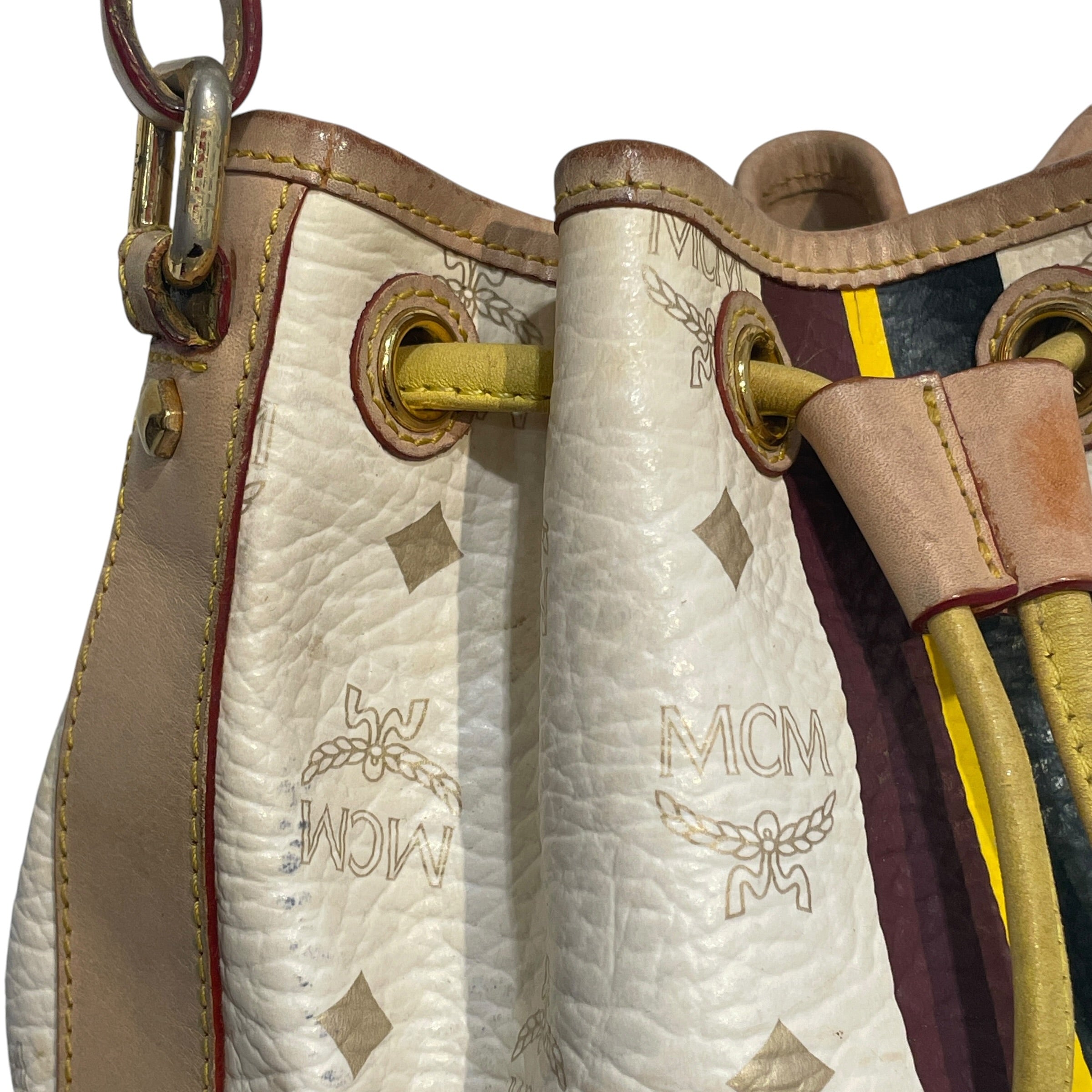 MCM/Bag/Monogram/Leather/WHT/Monogram Bucket Ba view 7
