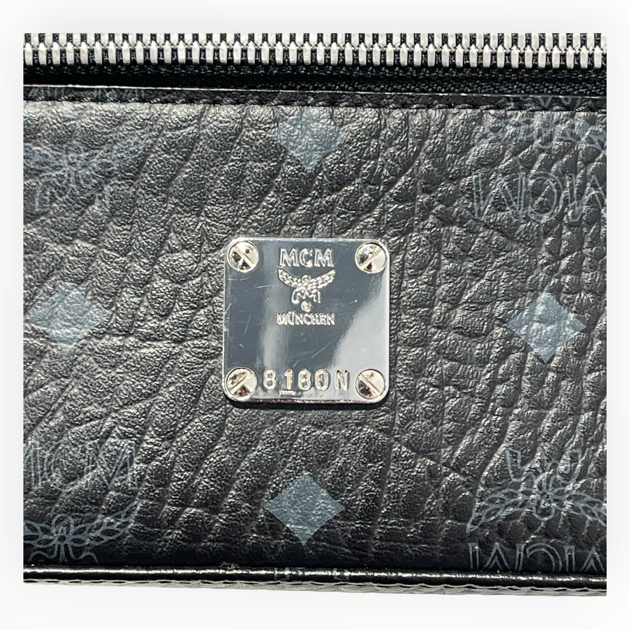 MCM/Cross Body Bag/Monogram/Leather/BLK/Visetos Vanity Dark Grey Black view 6