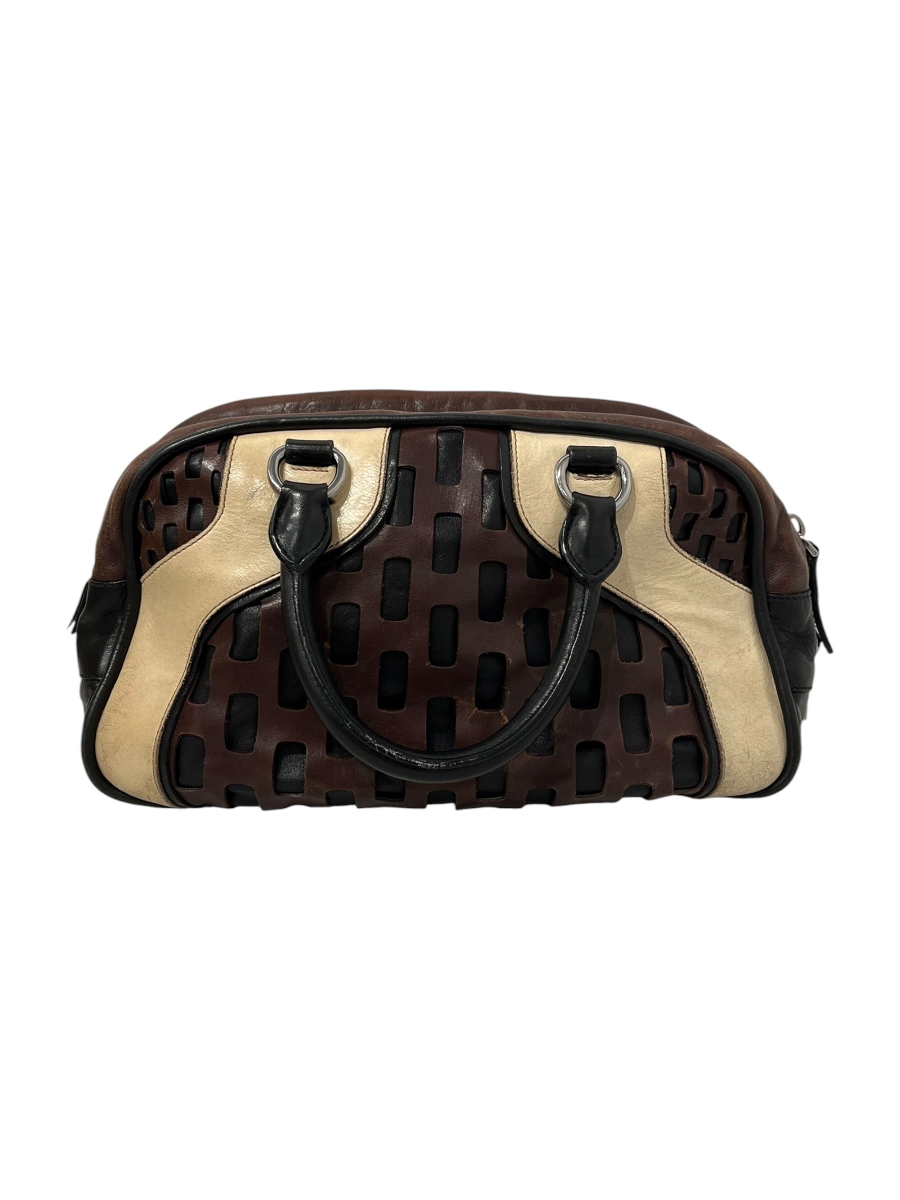 MIU MIU/Hand Bag/Border/Leather/BRW/LASER CUT  HANDLE BAG view 2