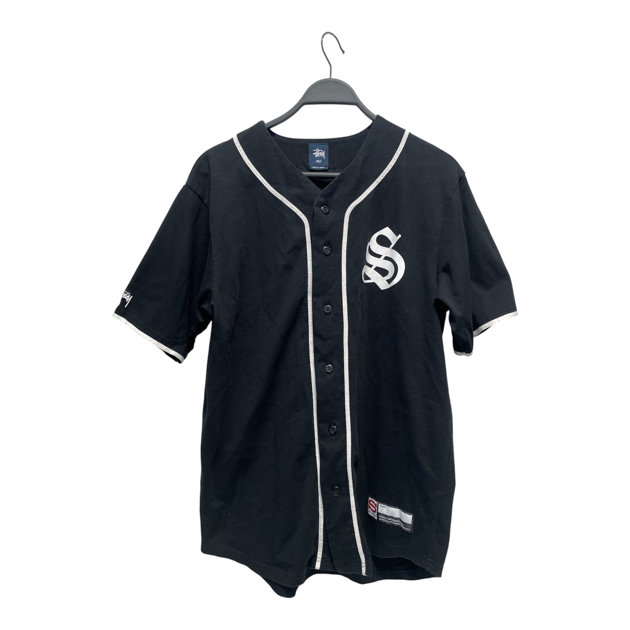 STUSSY/SS Shirt/L/Cotton/BLK/Baseball jersey view 1