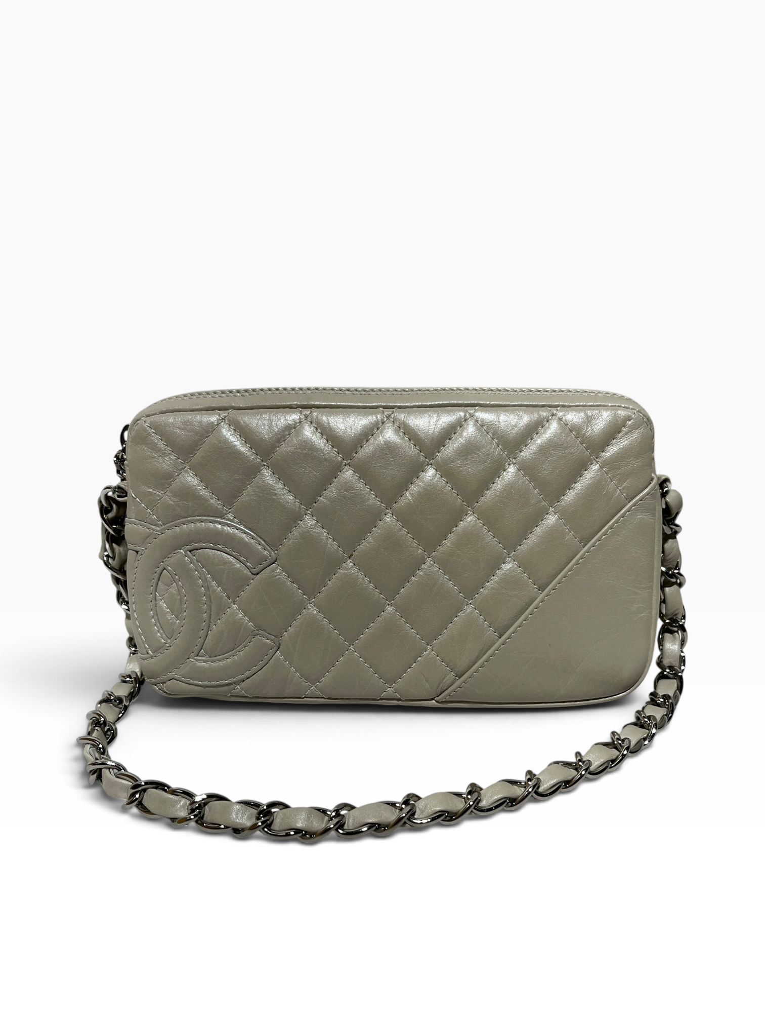 CHANEL/Hand Bag/Leather/BEG/QUILTED CC view 1