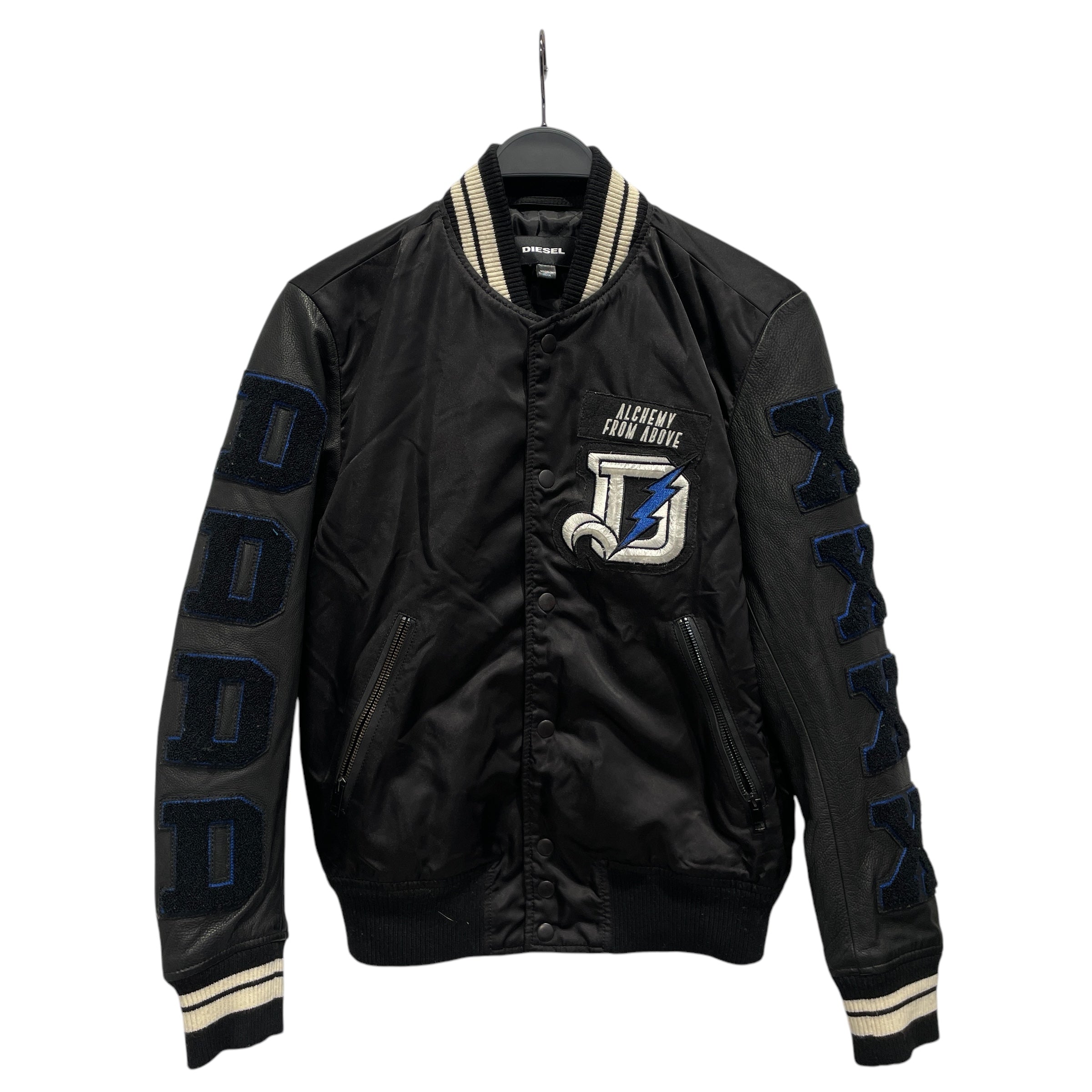 DIESEL/Jacket/S/Nylon/BLK/Graphic/"BRAVE" VARSITY JACKET view 1