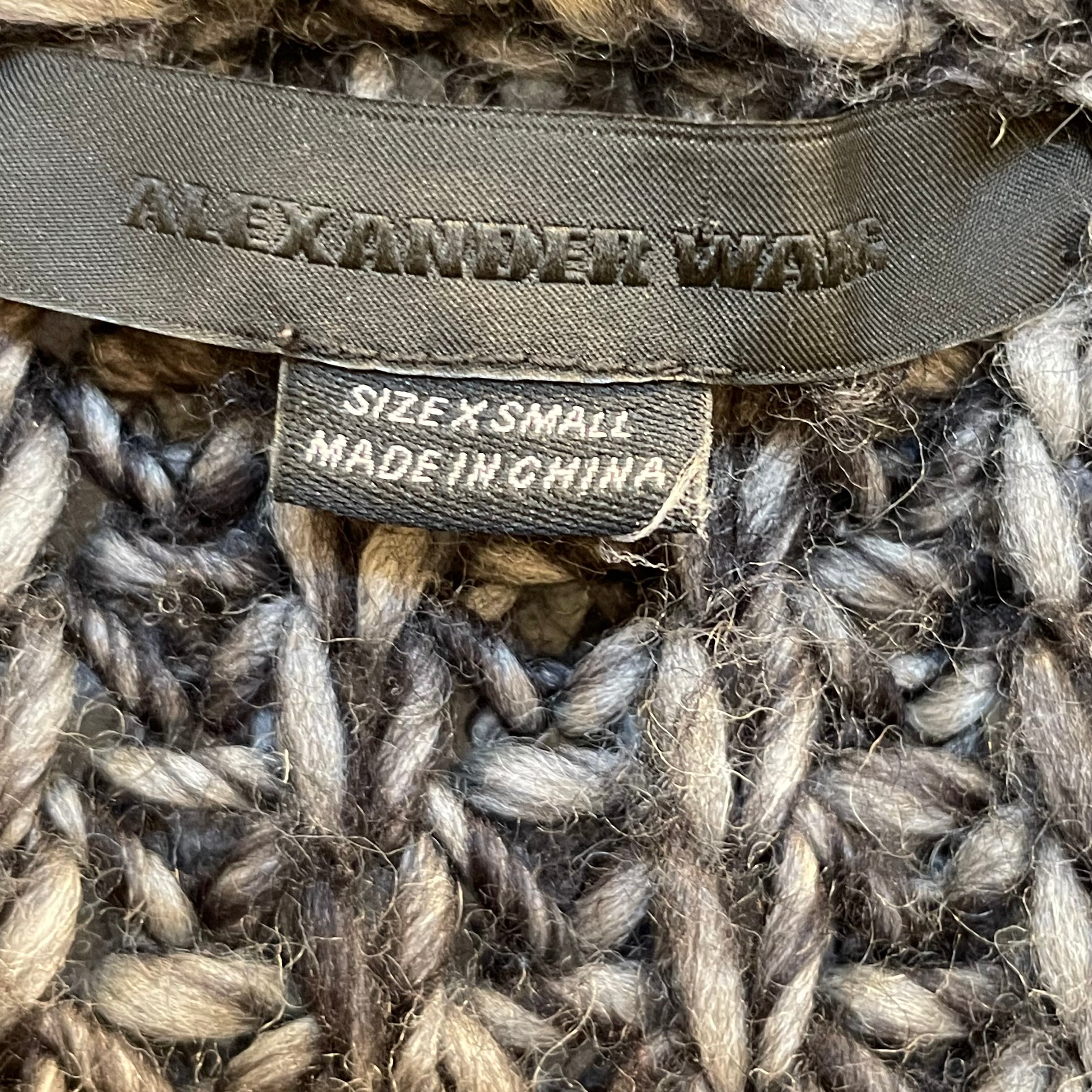 Alexander Wang/Sweater/XS/Wool/GRY/TWILL SWEATER W/ LEATHER SLVS view 4
