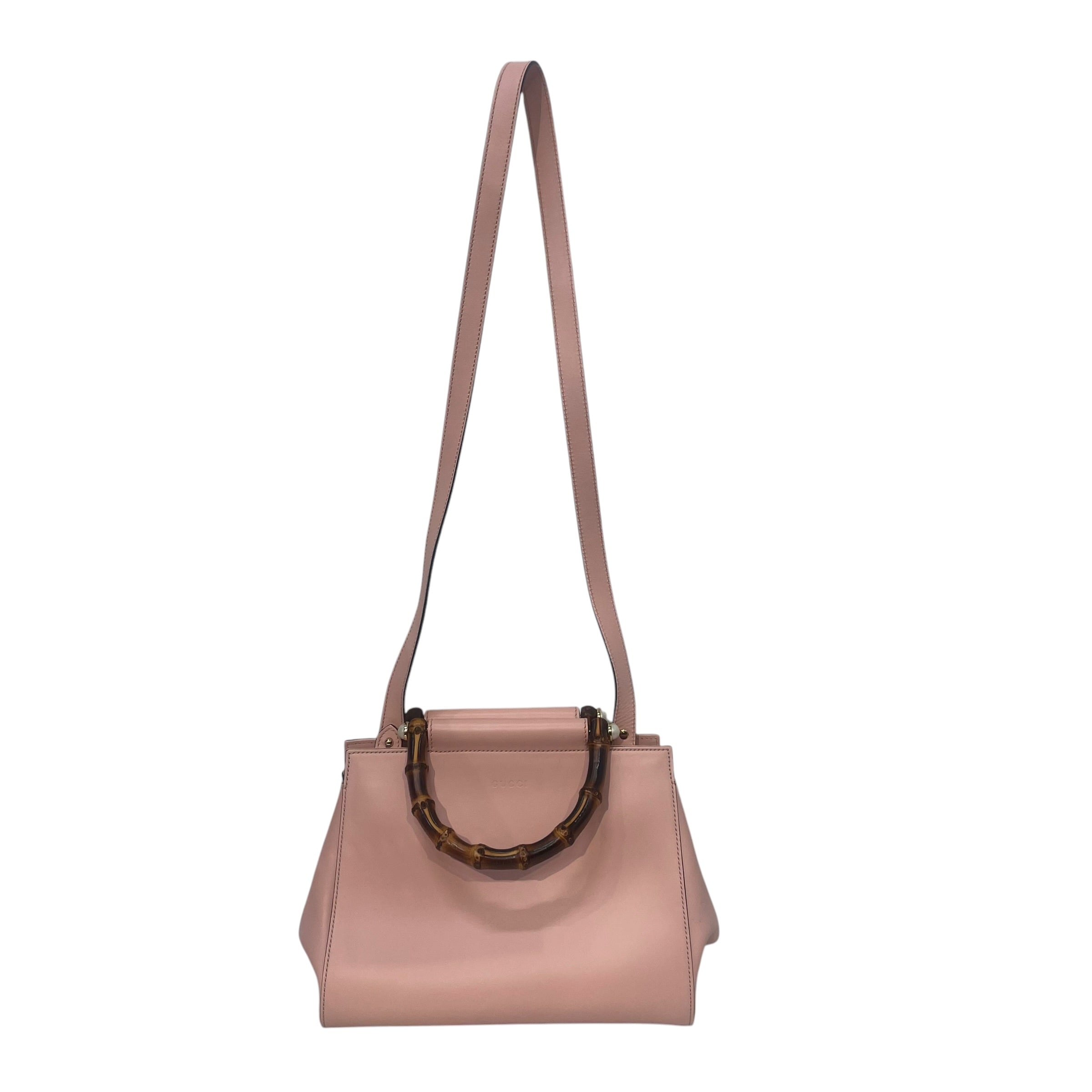 GUCCI/Hand Bag/Leather/PNK/faux pearl nymphaea crossbody view 1