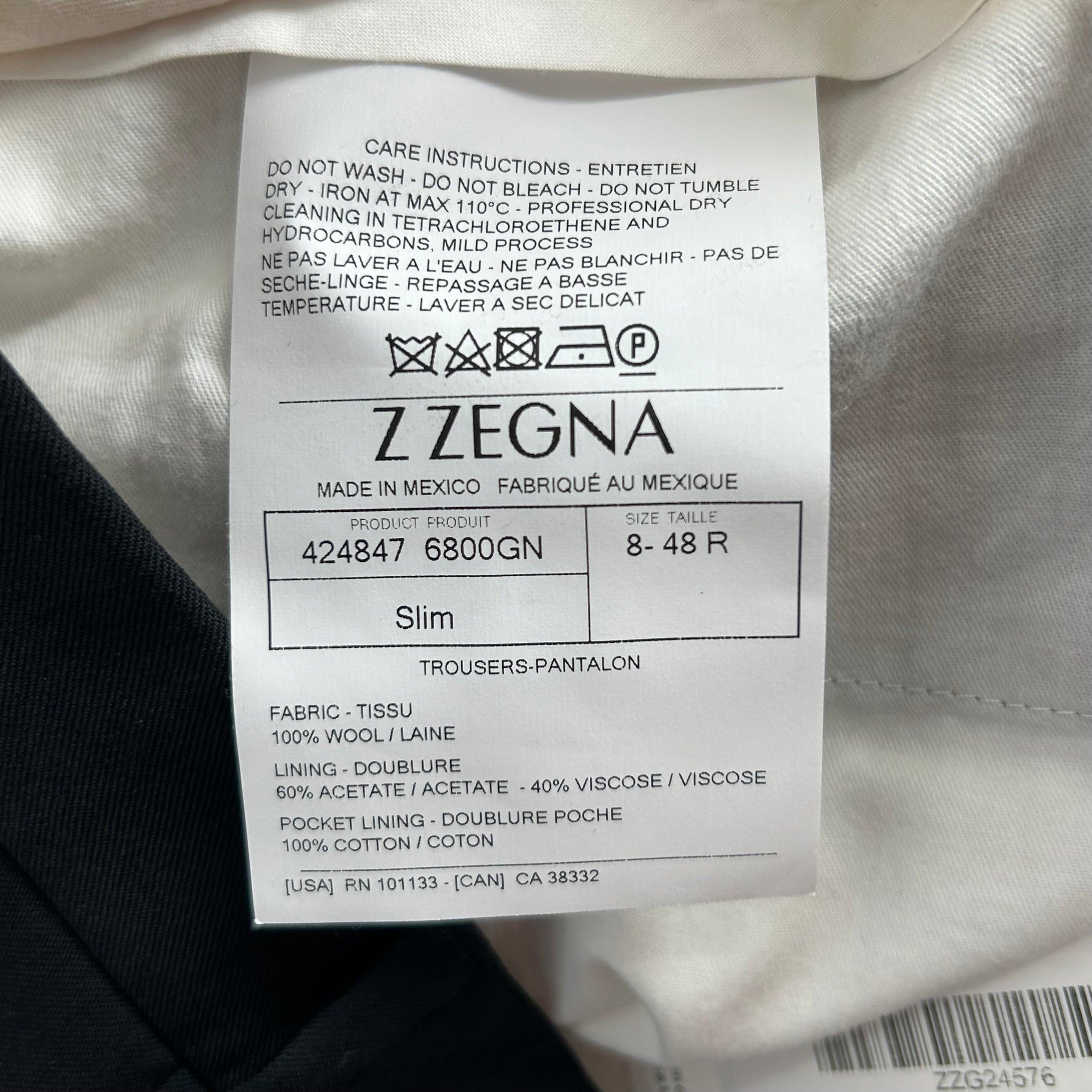 Z Zegna/Straight Pants/48/Wool/BLK/slacks view 4