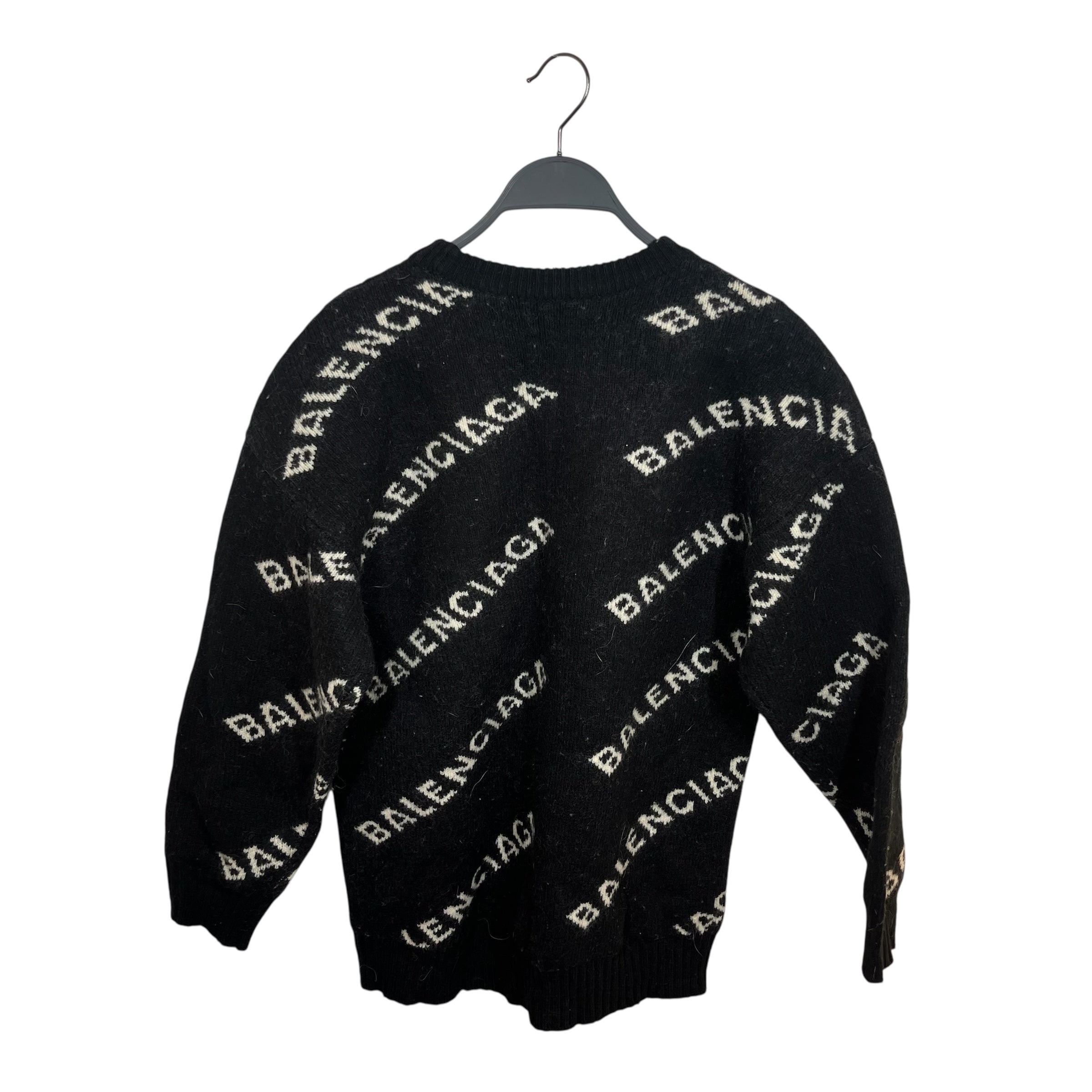 BALENCIAGA/Sweatshirt/S/Wool/BLK/logo print view 2