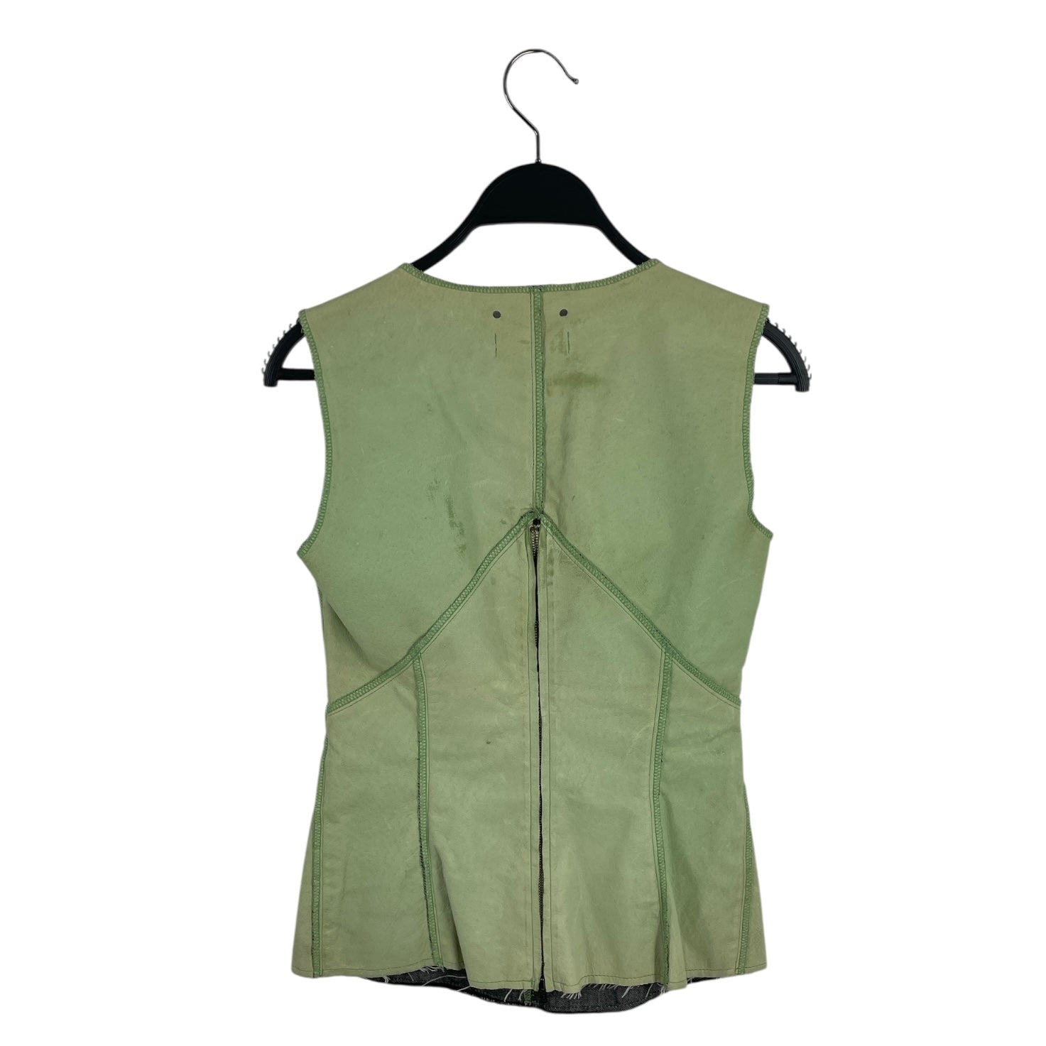 DIESEL/Vest/M/Leather/GRN/mint green stitch vest view 2