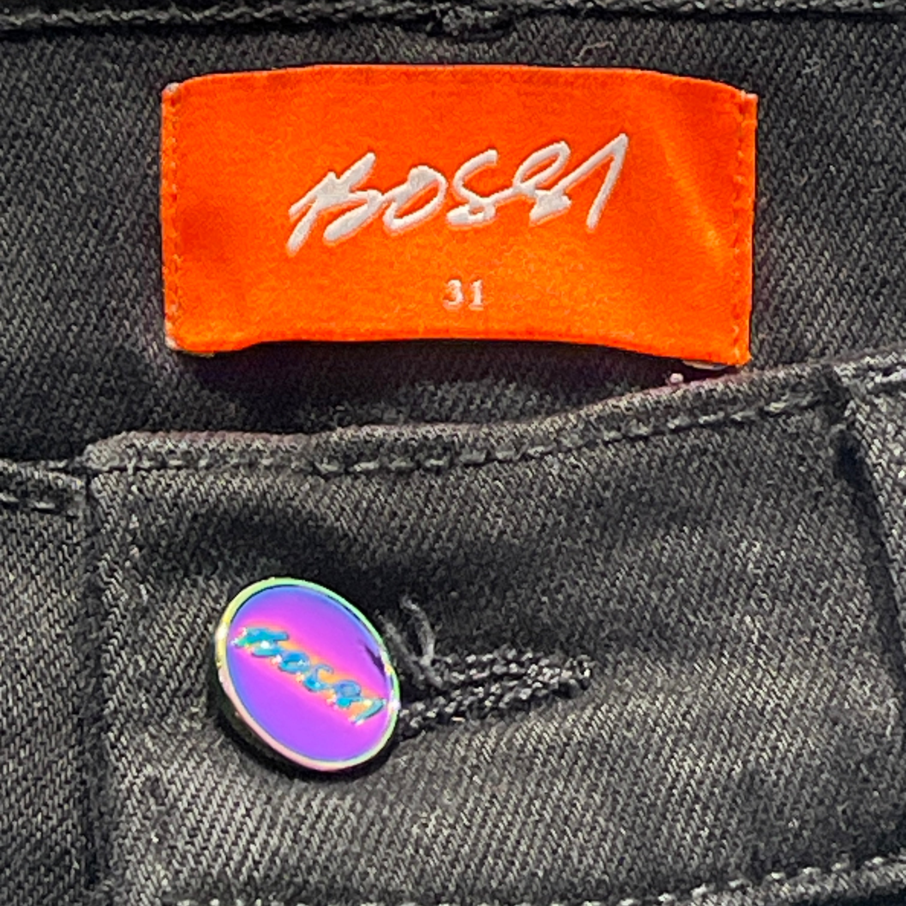BOSSI /Skinny Pants/31/Denim/BLK/Graphic/SKULL SKINNY JEANS view 3