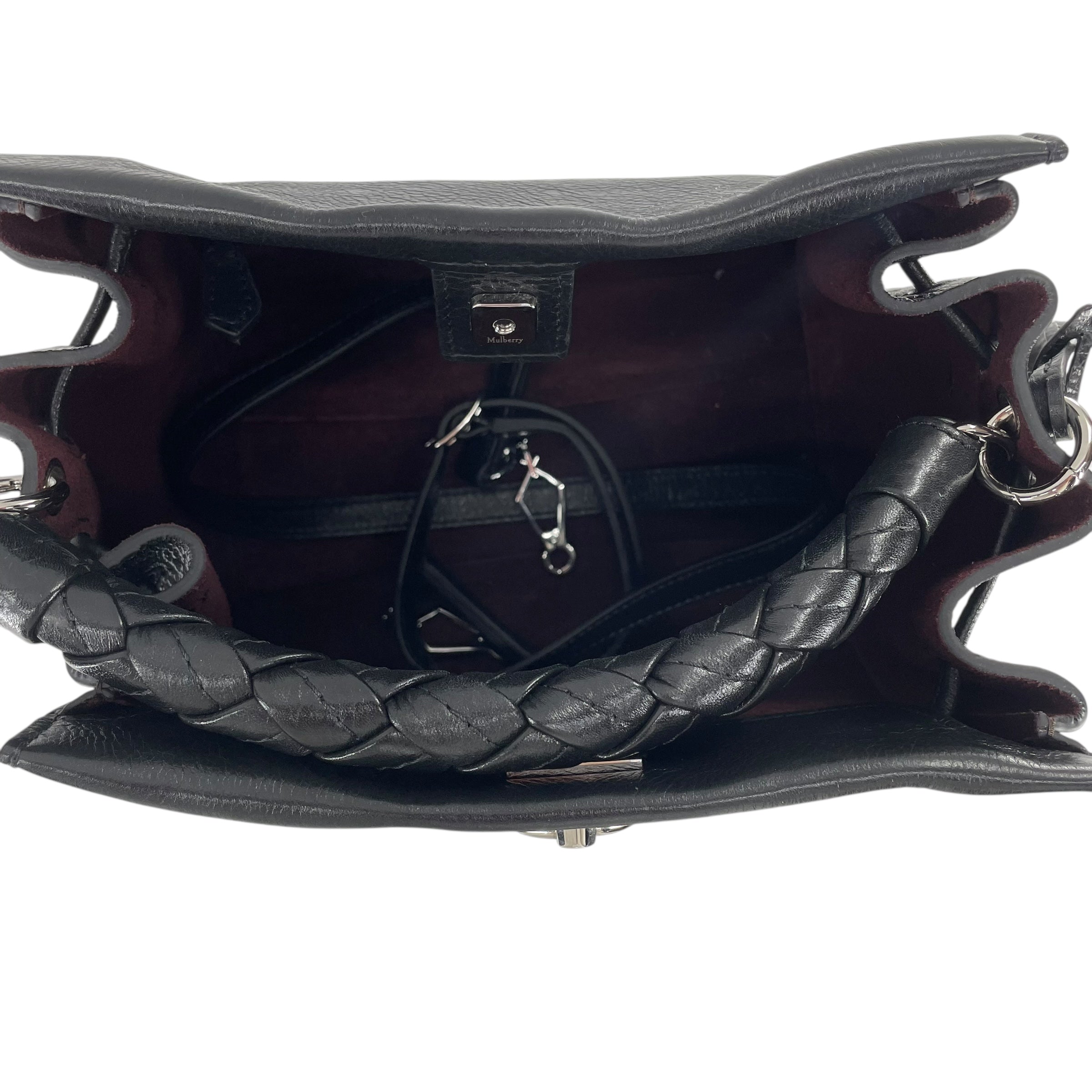 MULBERRY/Hand Bag/Leather/BLK/BRAIDED HANDLE SILVER RING view 5