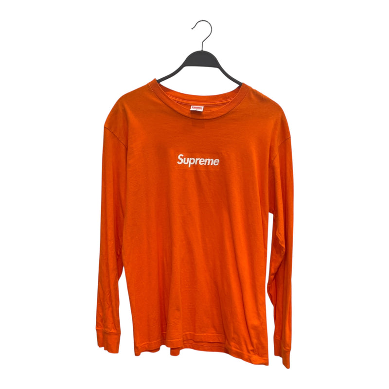 Supreme/LS T-Shirt/M/Cotton/ORN/Graphic/ORNG BOX LOGO