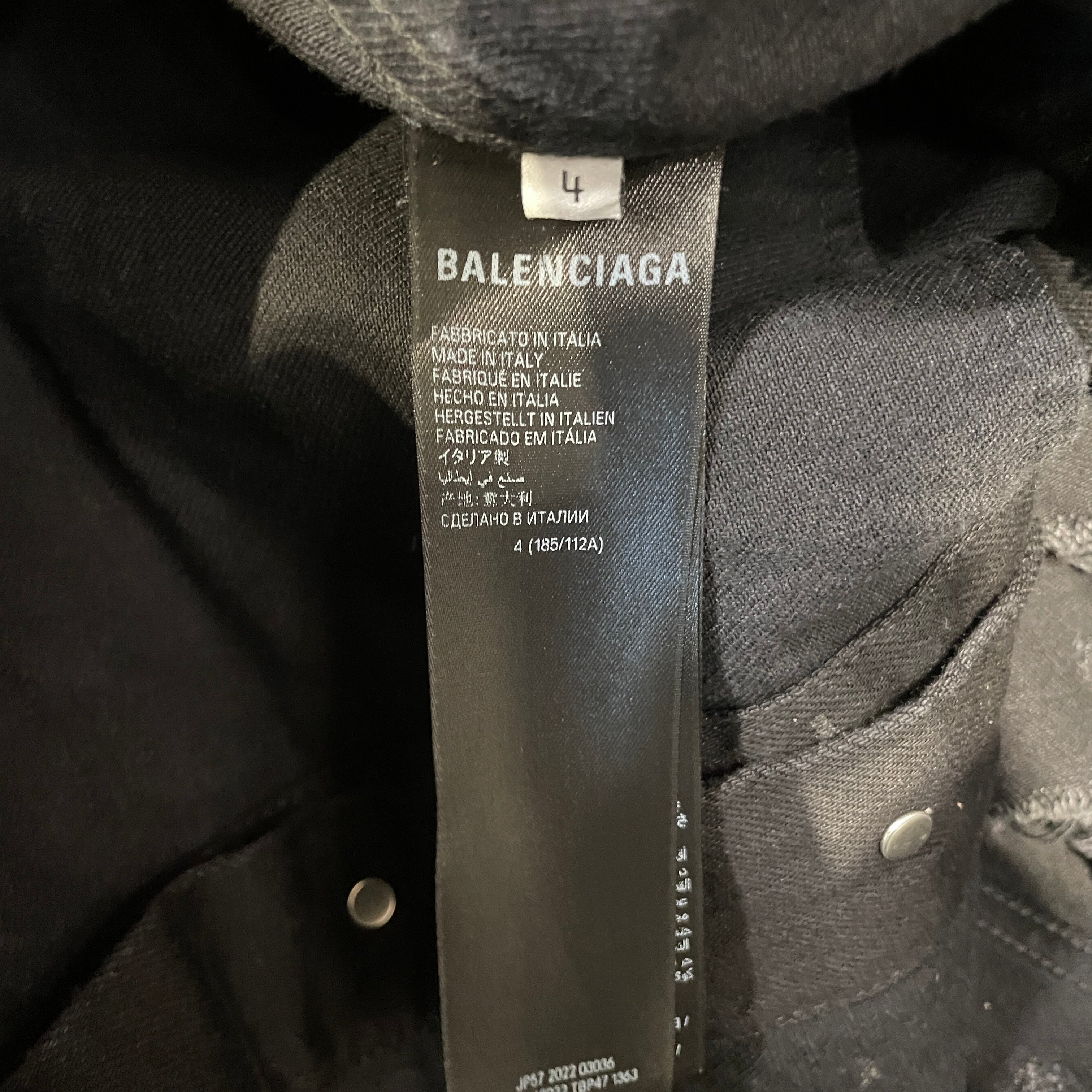 BALENCIAGA/Denim Jkt/4/Cotton/BLK/23 MUDSHOW DISTRESSED JKT view 4