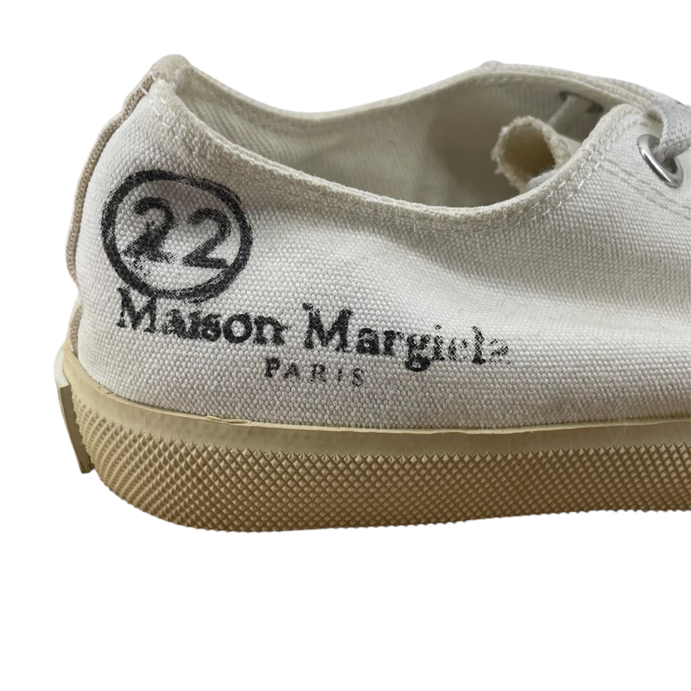Maison Margiela/Low-Sneakers/EU 36/Cotton/WHT/DONNA TABI PAINT SPLATTER view 6