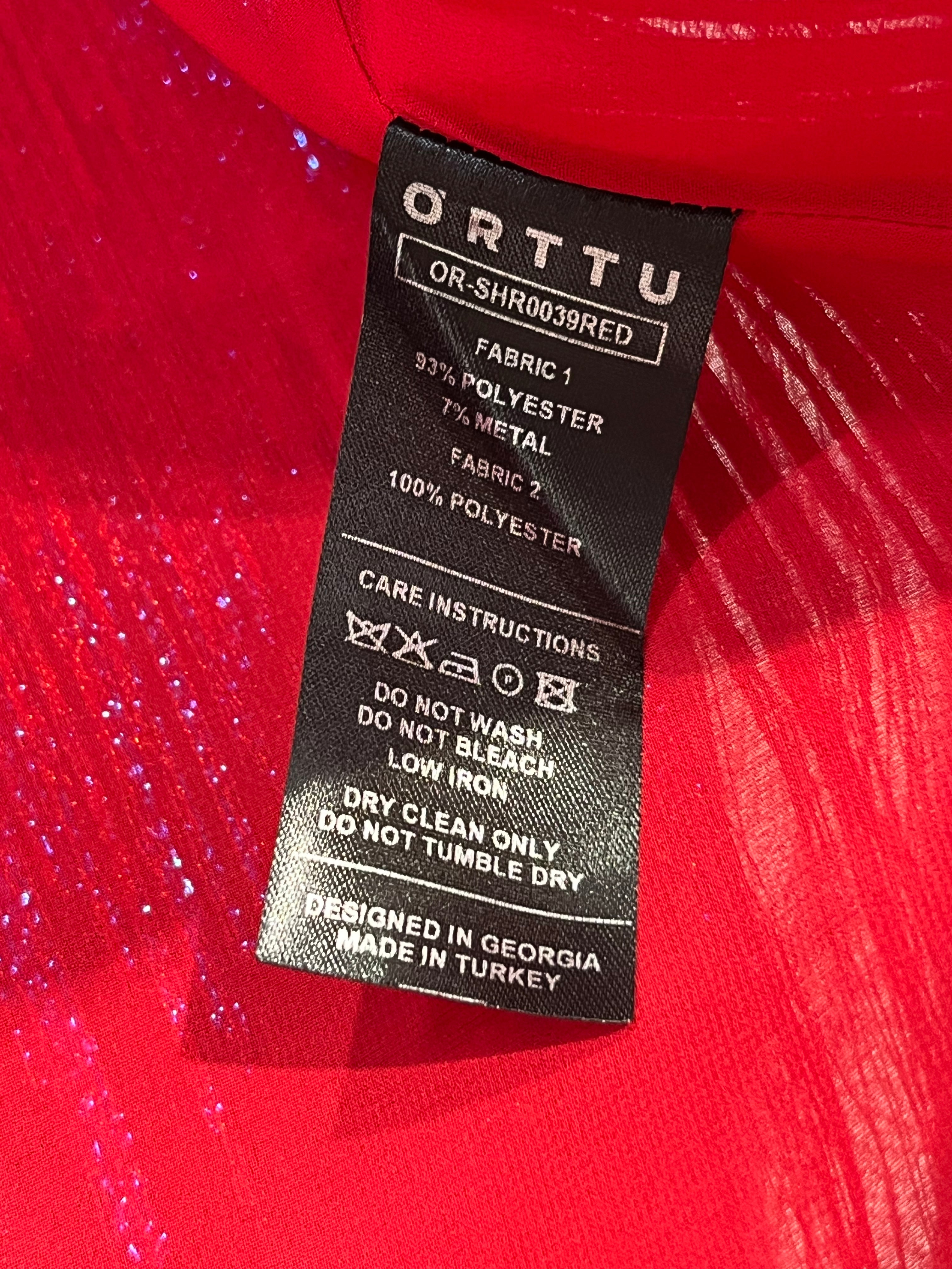 O'RTTU /LS Shirt/S/Polyester/RED/All Over Print/OR-SHR00 BLU/RD FRINGE/GLITTER view 4