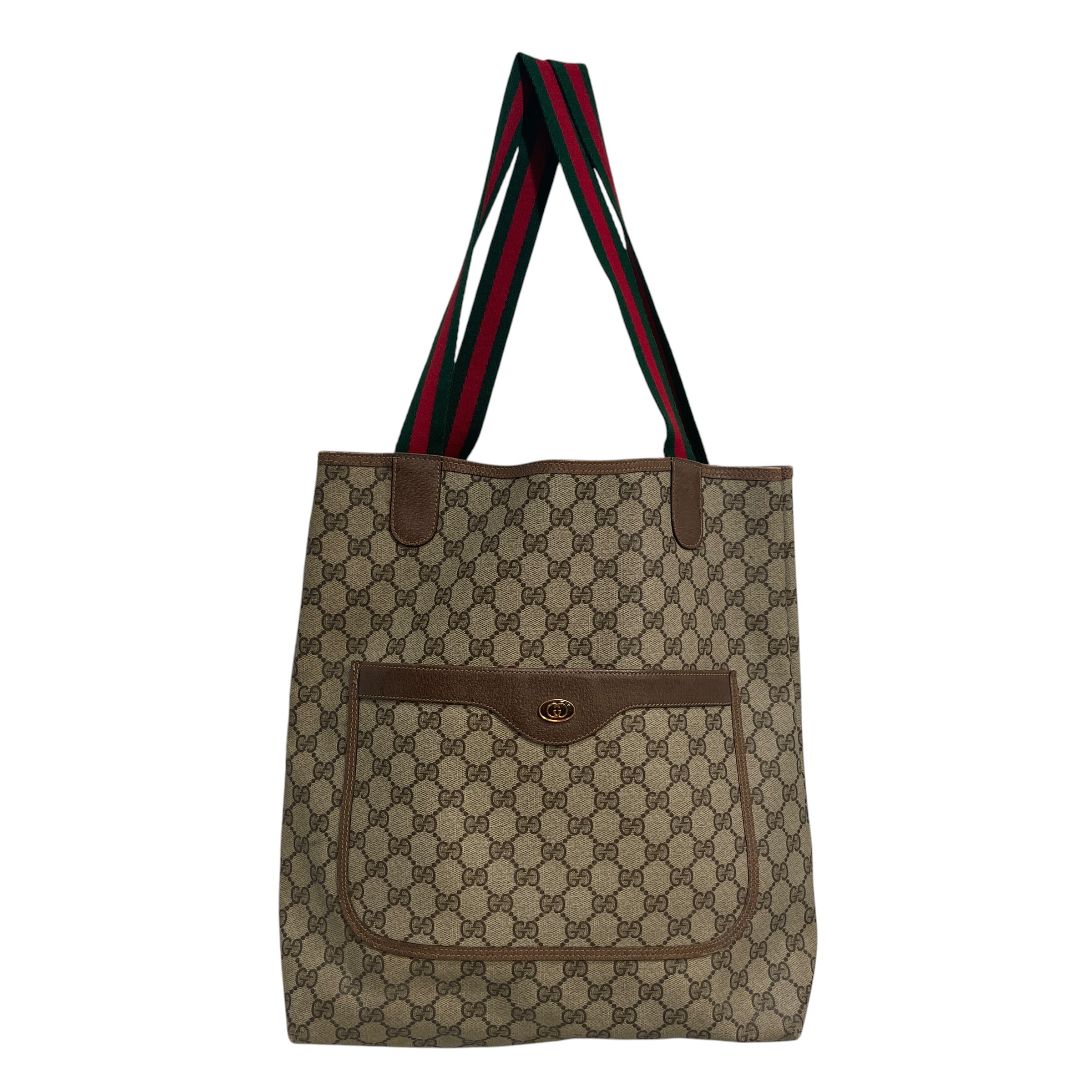 GUCCI/Tote Bag/Monogram/Leather/BRW/GG Supreme Canvas Tote view 1