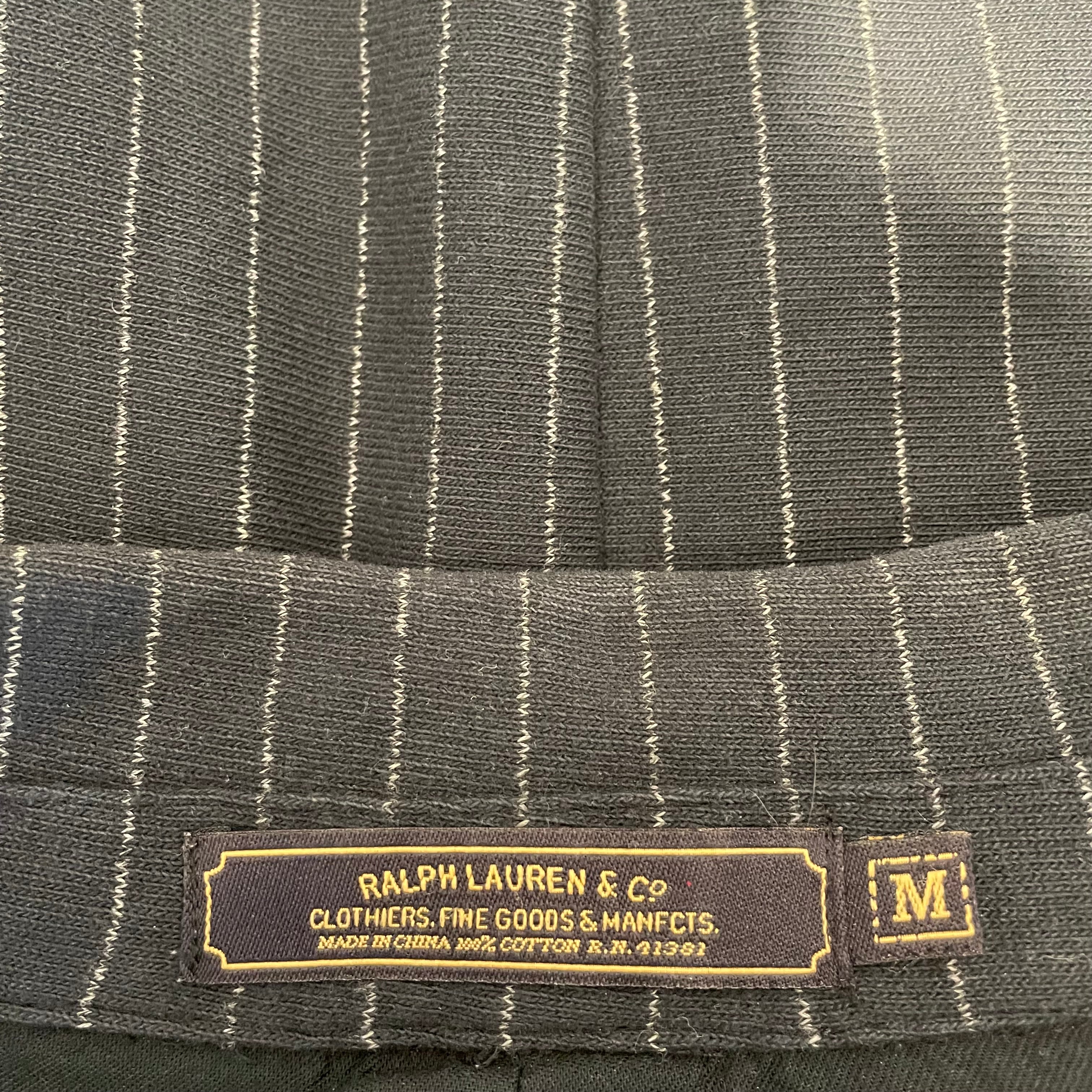 RALPH LAUREN/Coat/M/Cotton/BLK/Stripe/long coat pinstripe view 4
