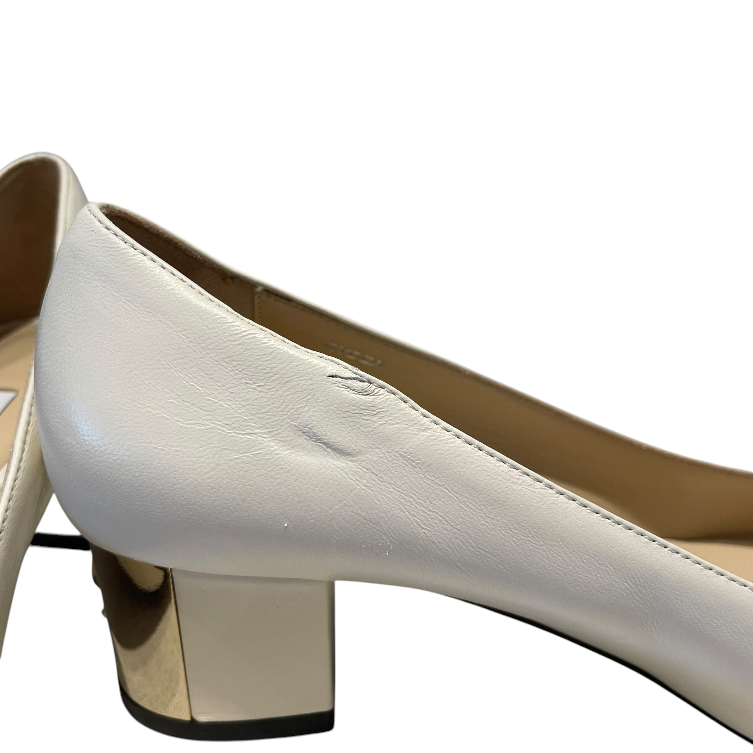 JIMMY CHOO/Heels/EU 37.5/Leather/WHT/Rydea Latte Nappa Pumps view 4