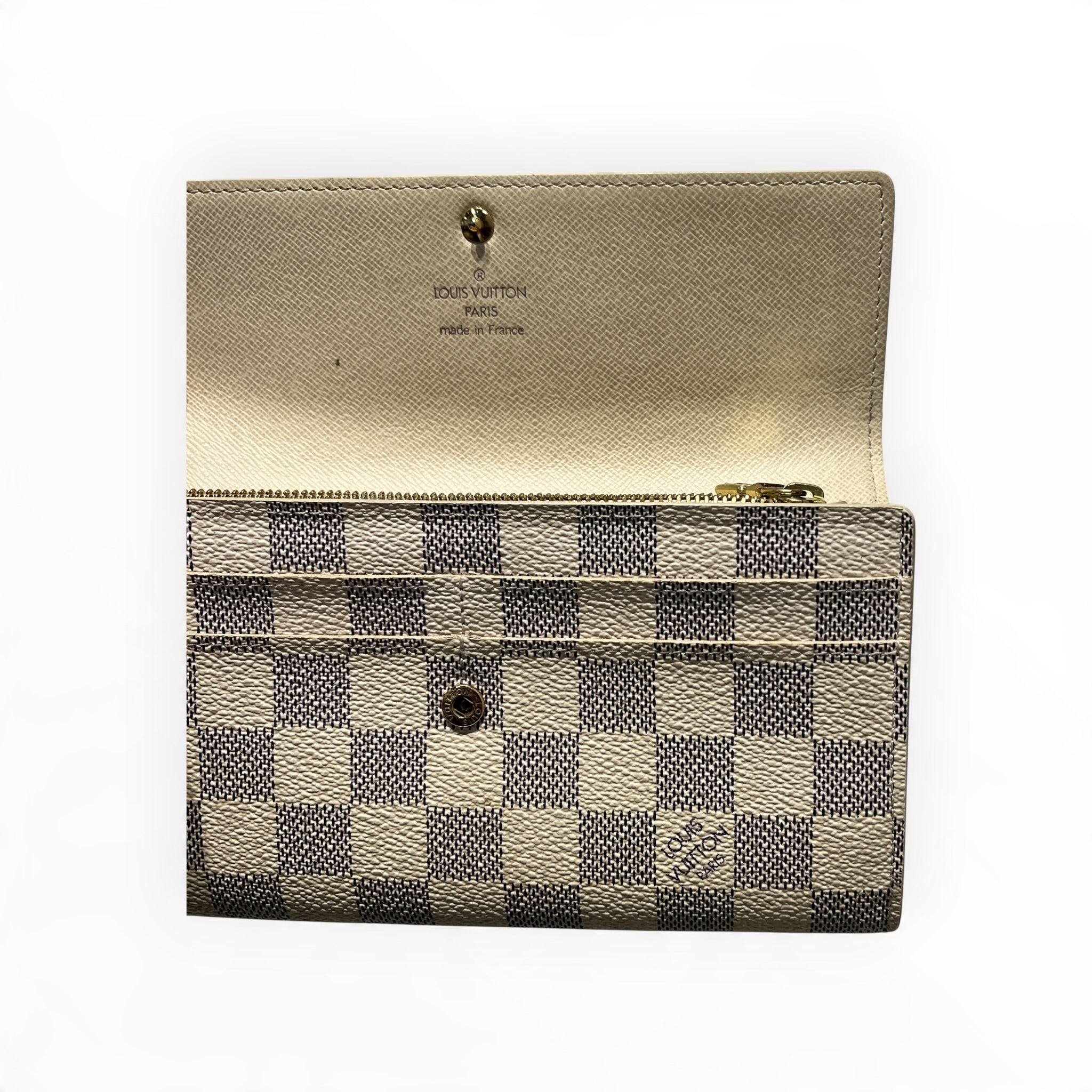 LOUIS VUITTON/Long Wallet/Leather/CRM/L's/DAMIER AZUR SARAH view 5